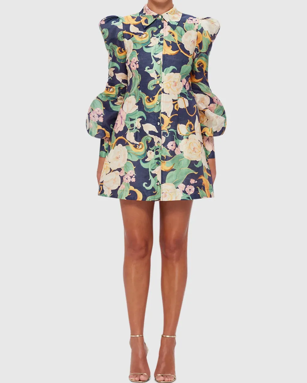 Adorn Print in Virtue Lana Structured Shoulder Mini Dress