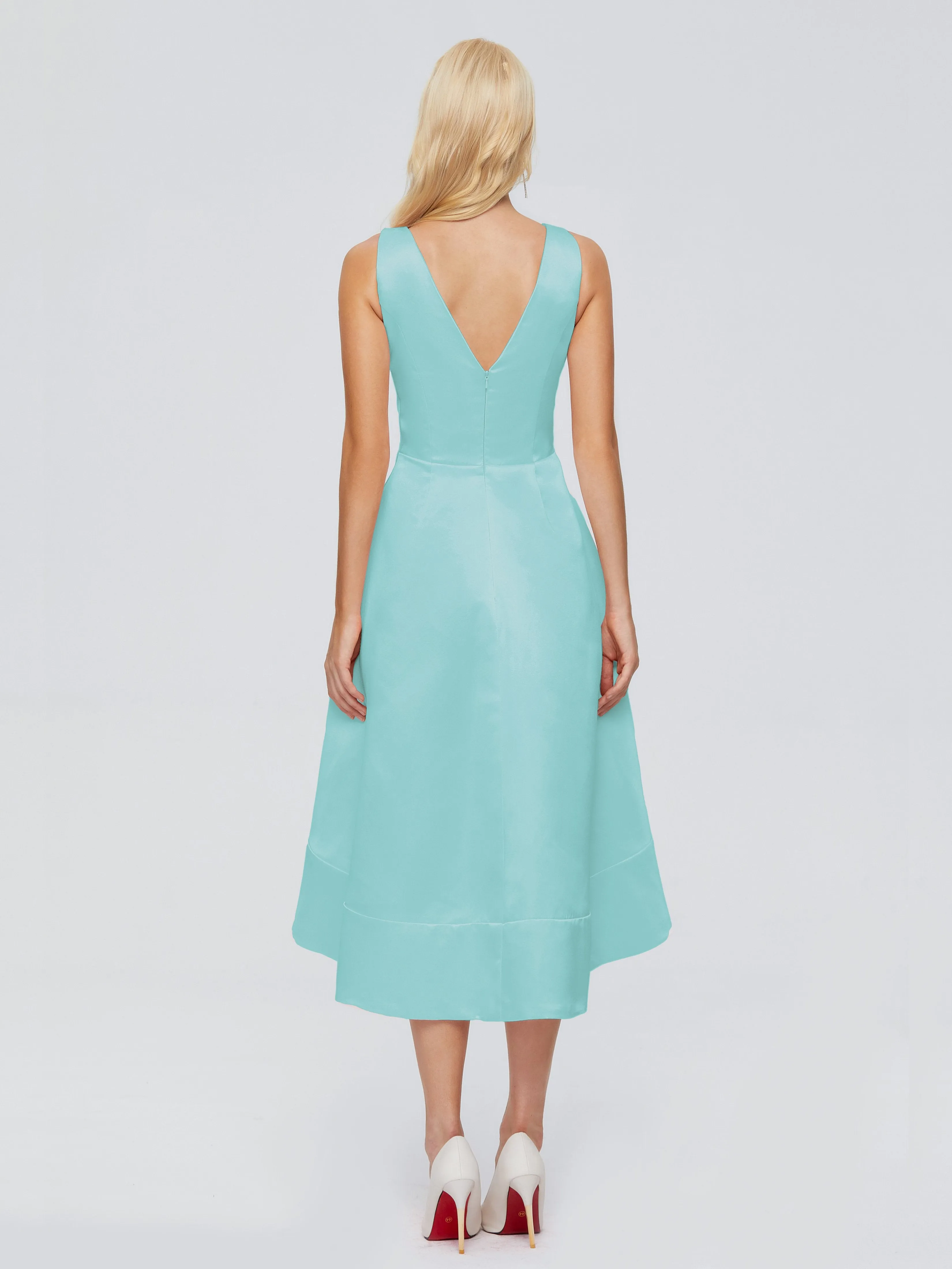 Ashley V-neck Satin Bridesmaid Dresses