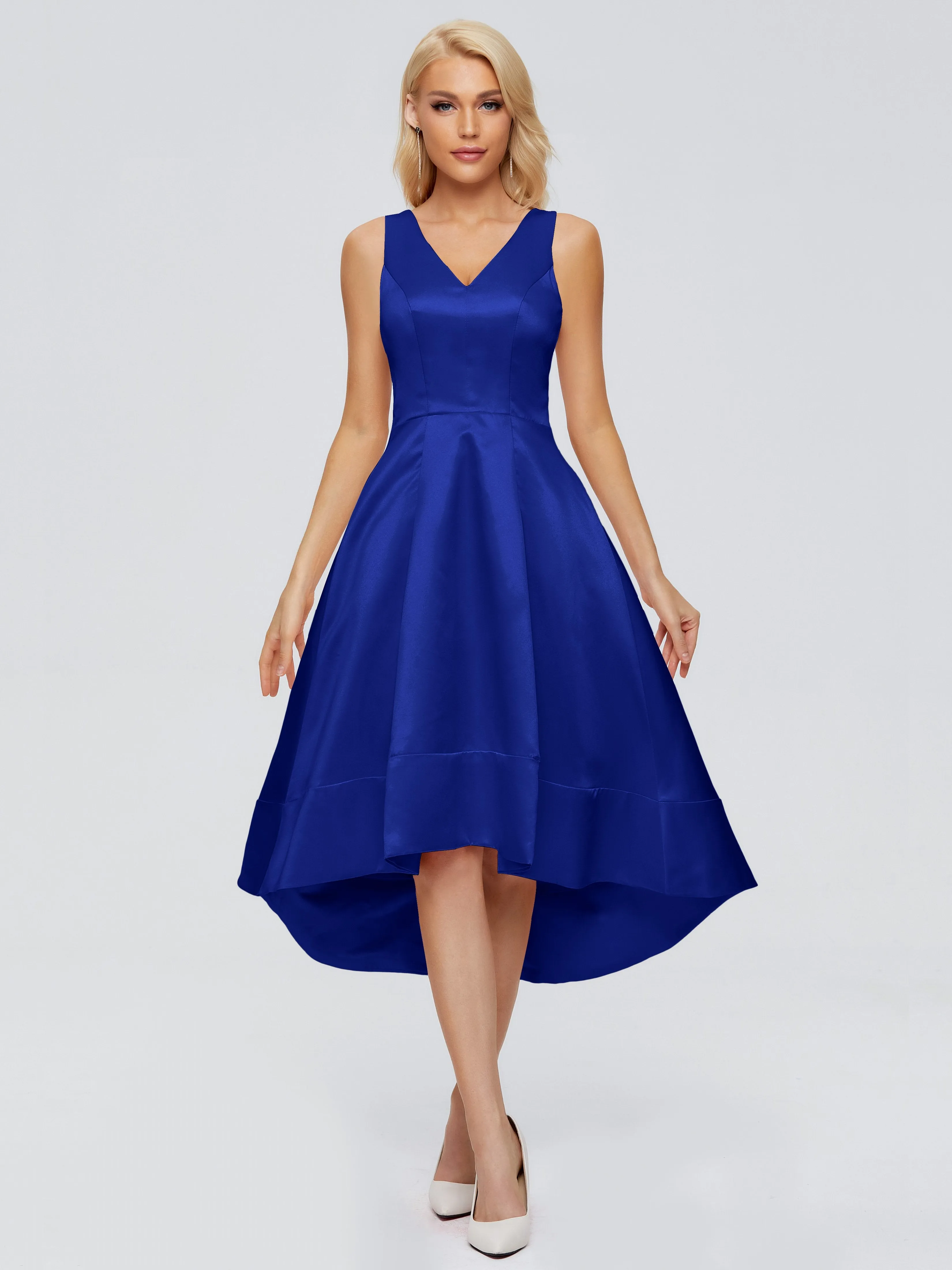 Ashley V-neck Satin Bridesmaid Dresses