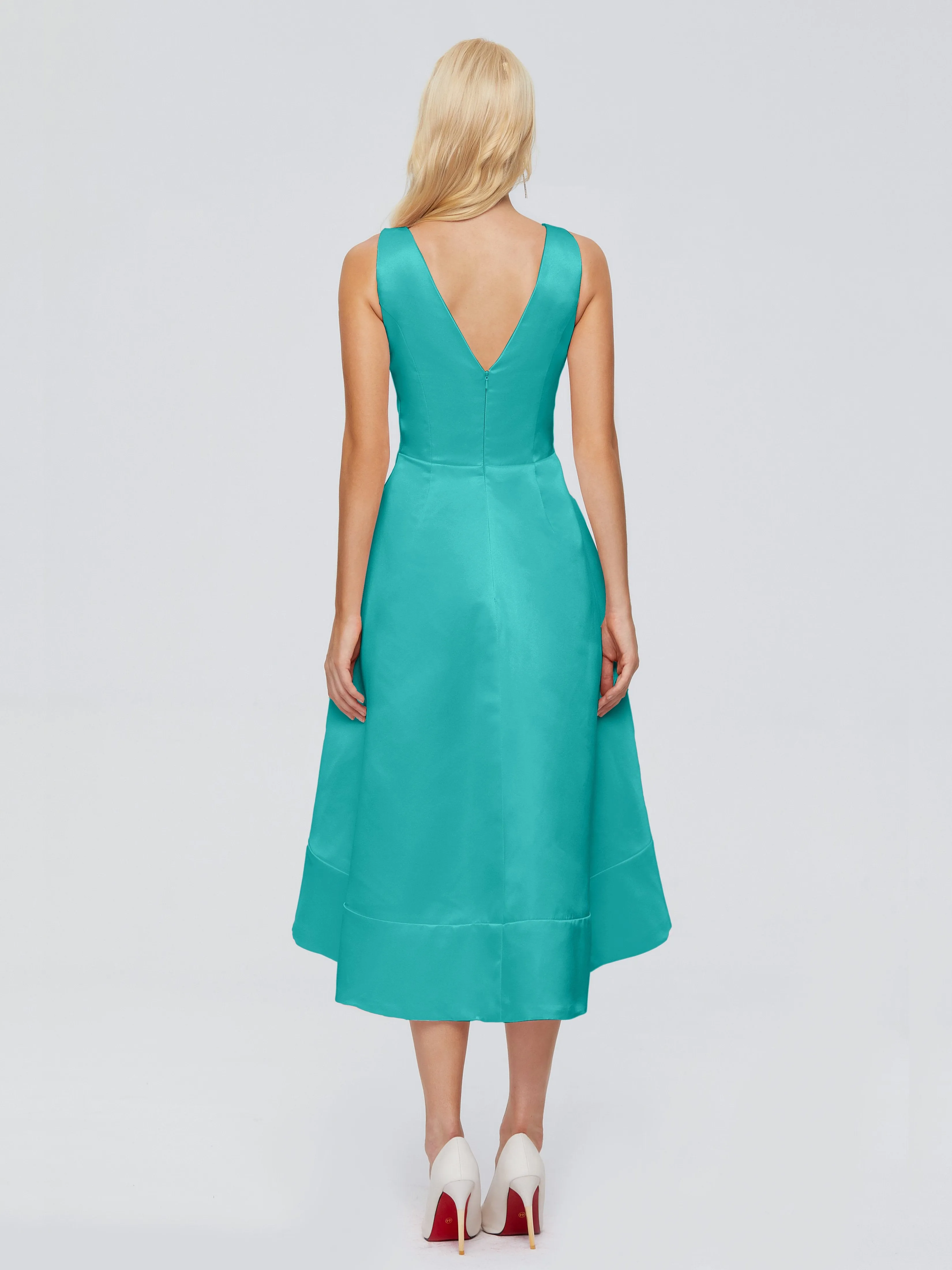 Ashley V-neck Satin Bridesmaid Dresses