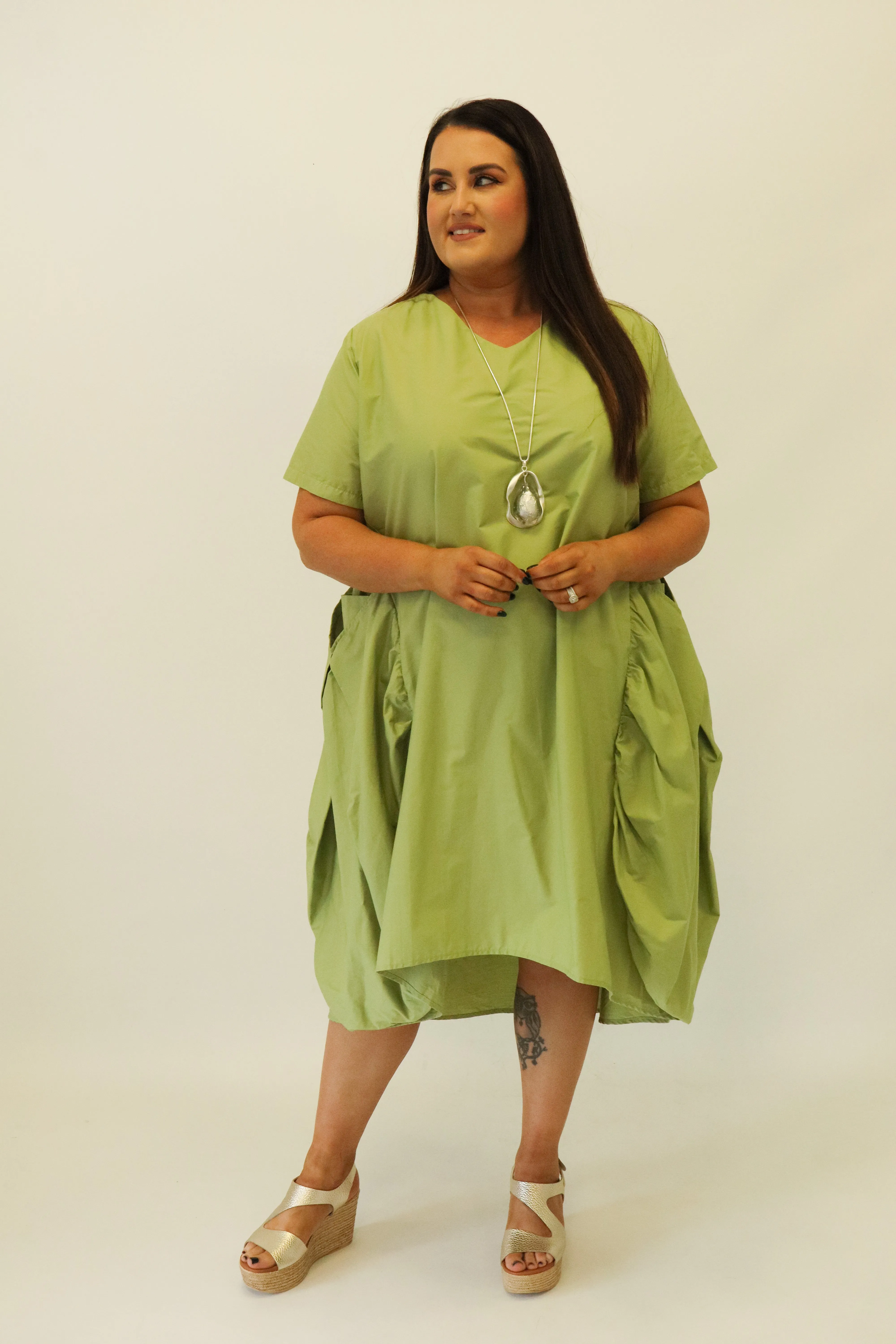 Avery Dress in Khaki