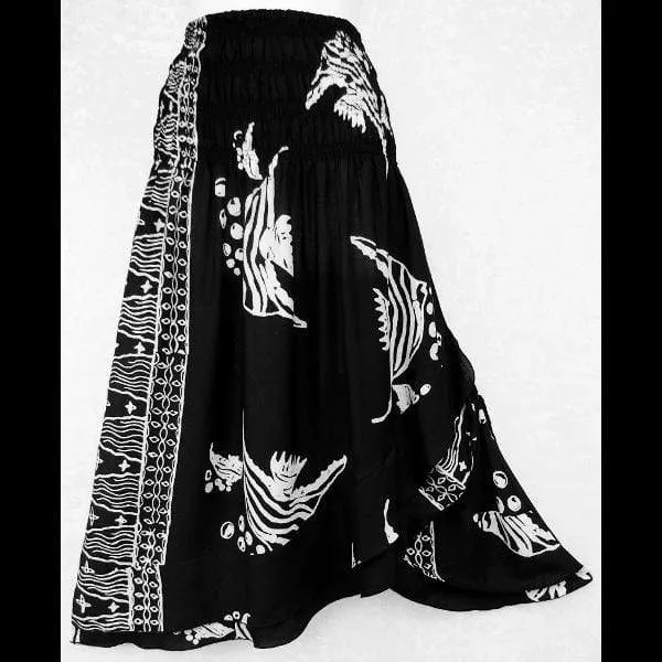 Black and White Batik Convertible Dress/Skirt