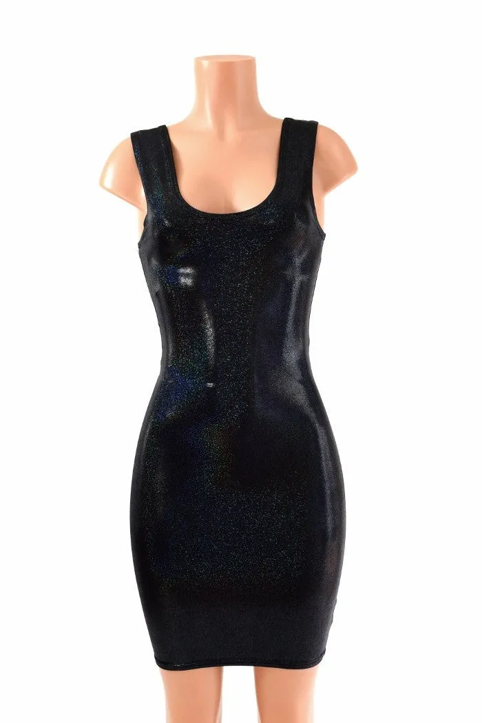 Black Holographic Tank Dress