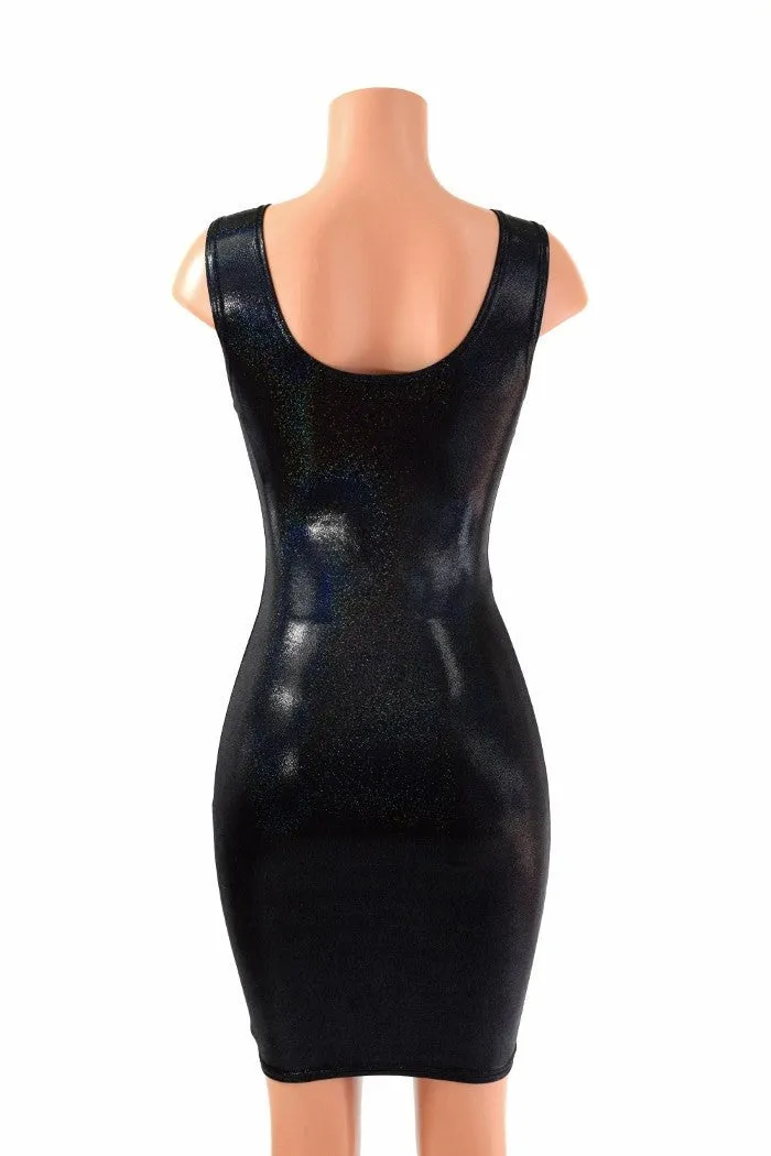 Black Holographic Tank Dress