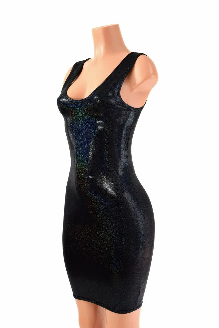 Black Holographic Tank Dress