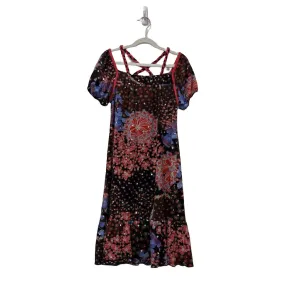 Cap Sleeve Dress - Flowers, Sequins