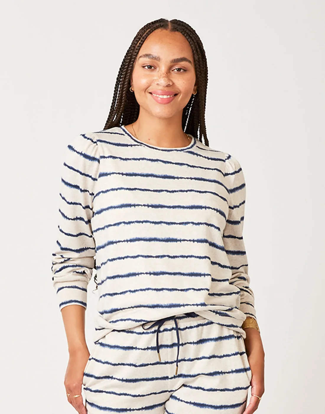 Carve Designs Naomi Sweatshirt-Navy Tie Dye