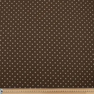 Chocolate Natural Medium Dots Cotton Canvas Print