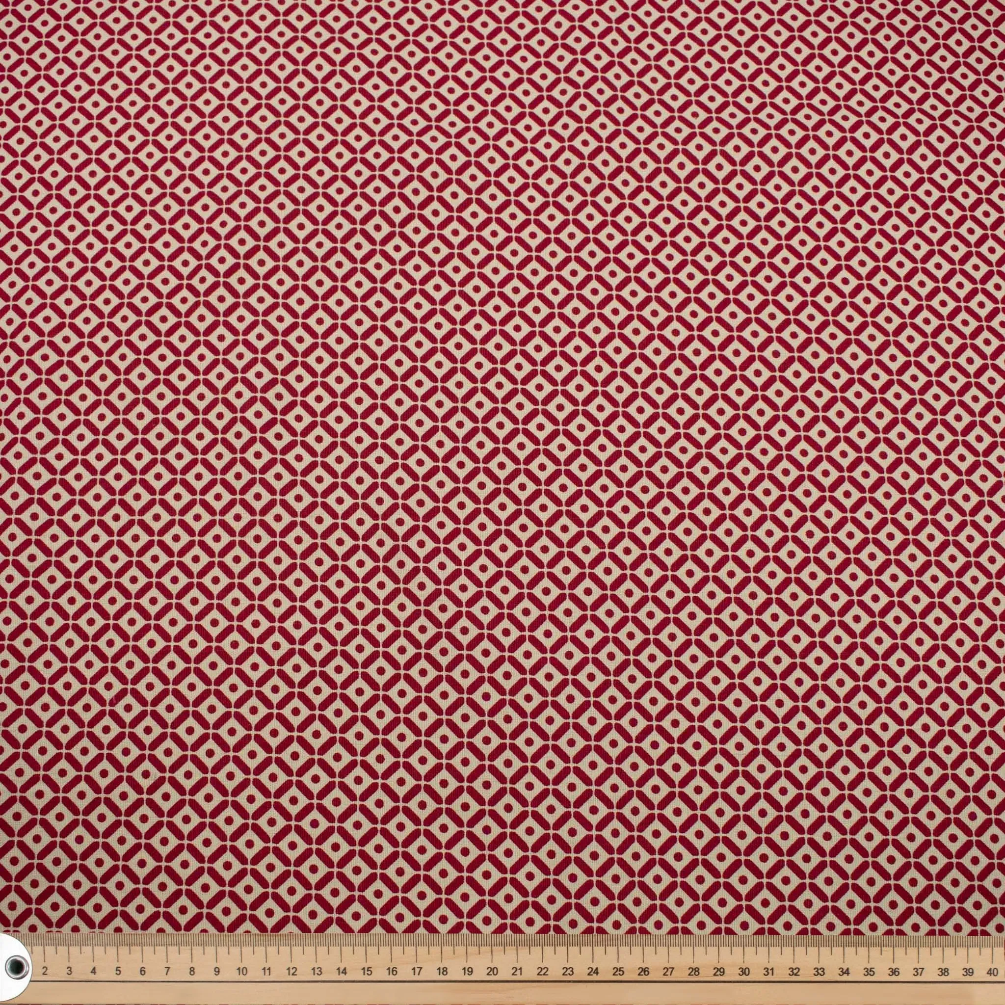 Crimson Diamonds Cotton Canvas Print