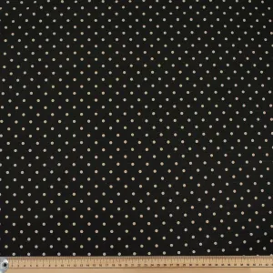 Dark Grey Natural Medium Dots Cotton Canvas Print