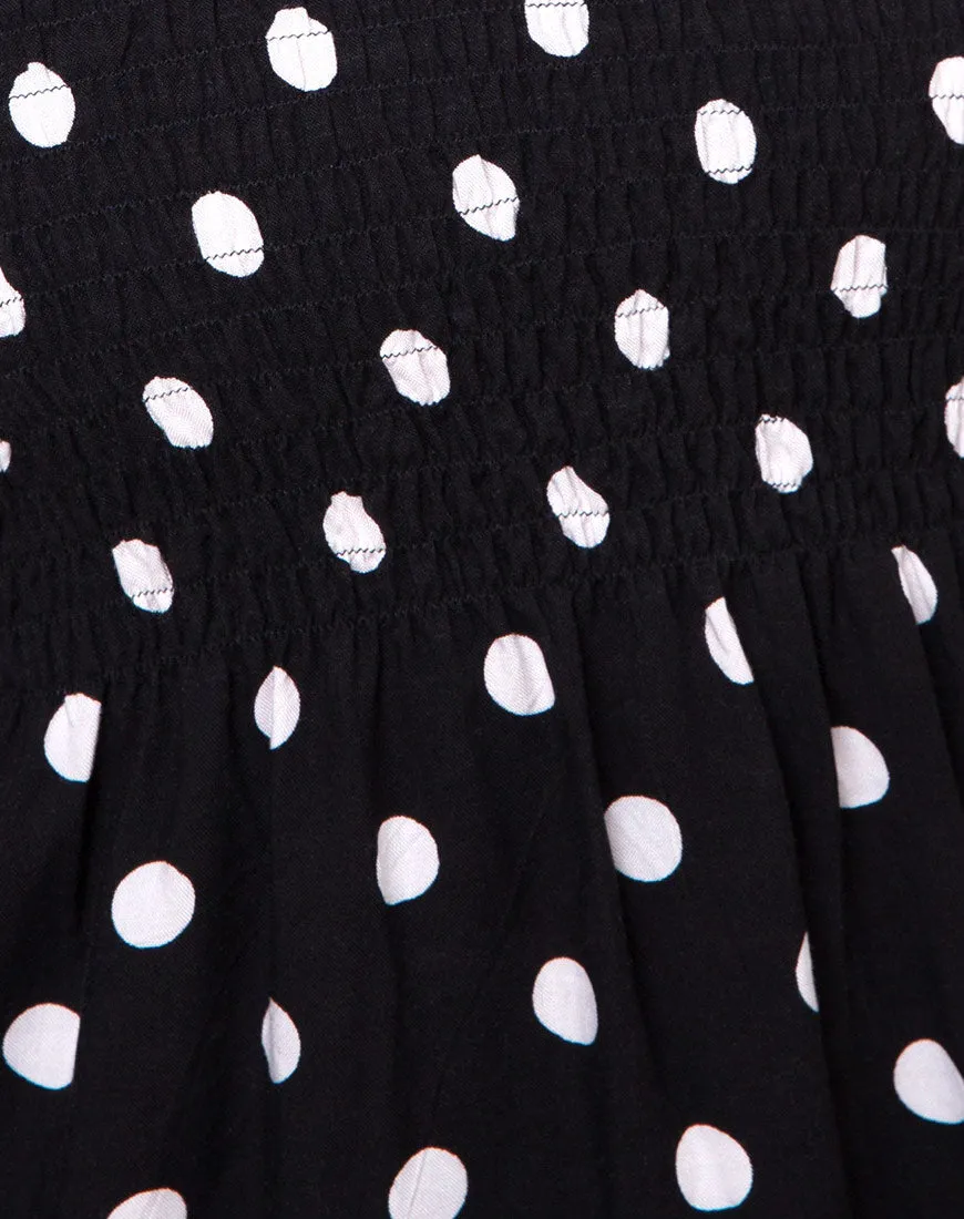 Deloya Midi Dress in 80's Polka Black