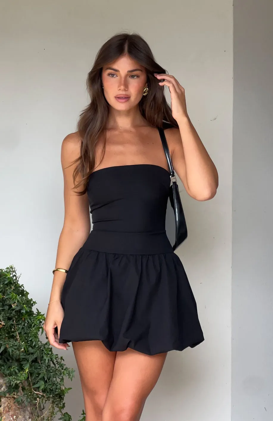 Diamond Dust Mini Dress Black