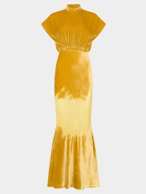 Fabienne Long Dress in Light Gold