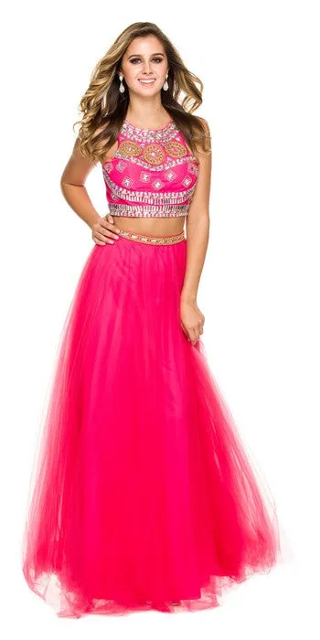 Fuchsia 2 Piece Evening Dress