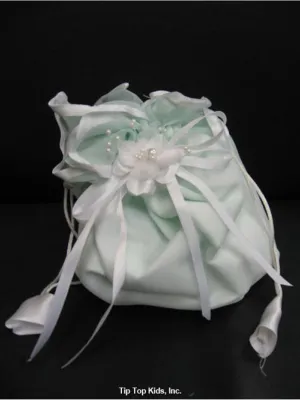 Girls Mint Flower Embellished Close-Out Communion Purse