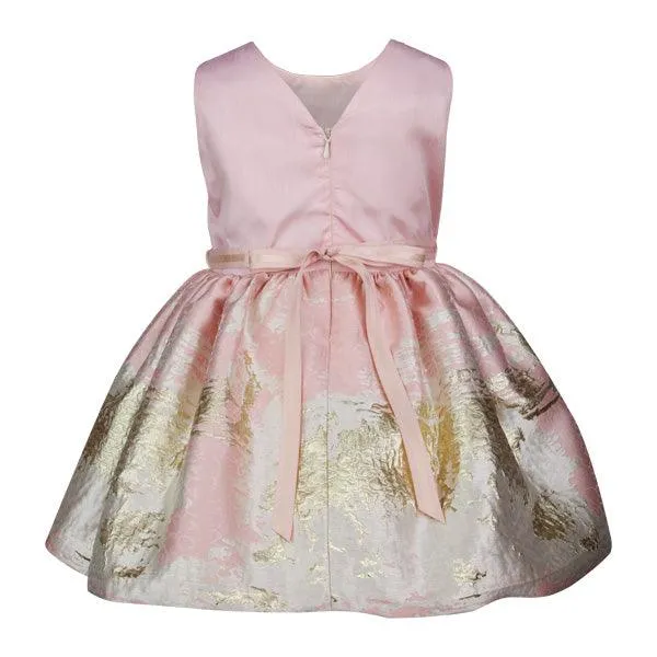 GIRLS PINK DAMASK DRESS