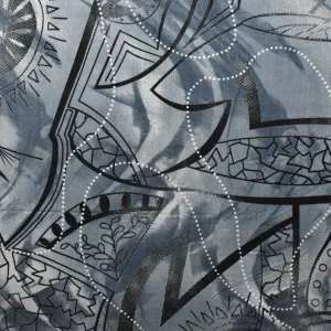 Grey Batik Cotton Print