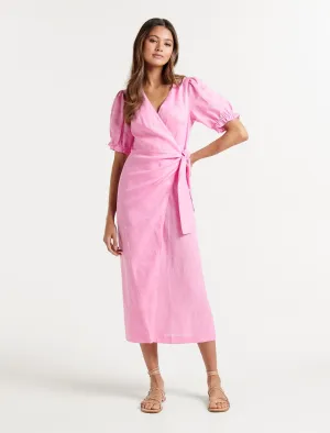 Hallie Linen Sarong Midi Dress