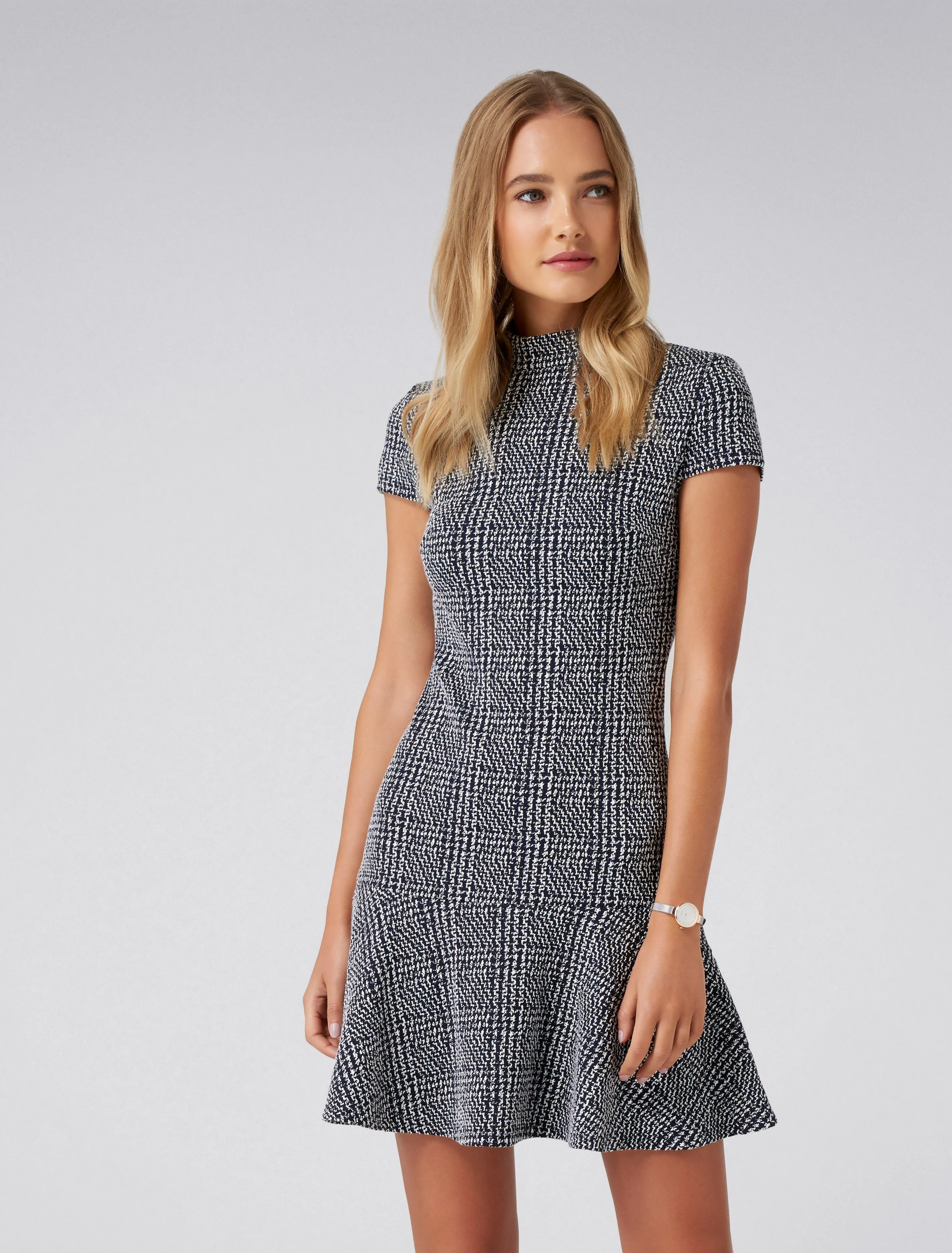 Jilly High Neck Flippy Hem Dress