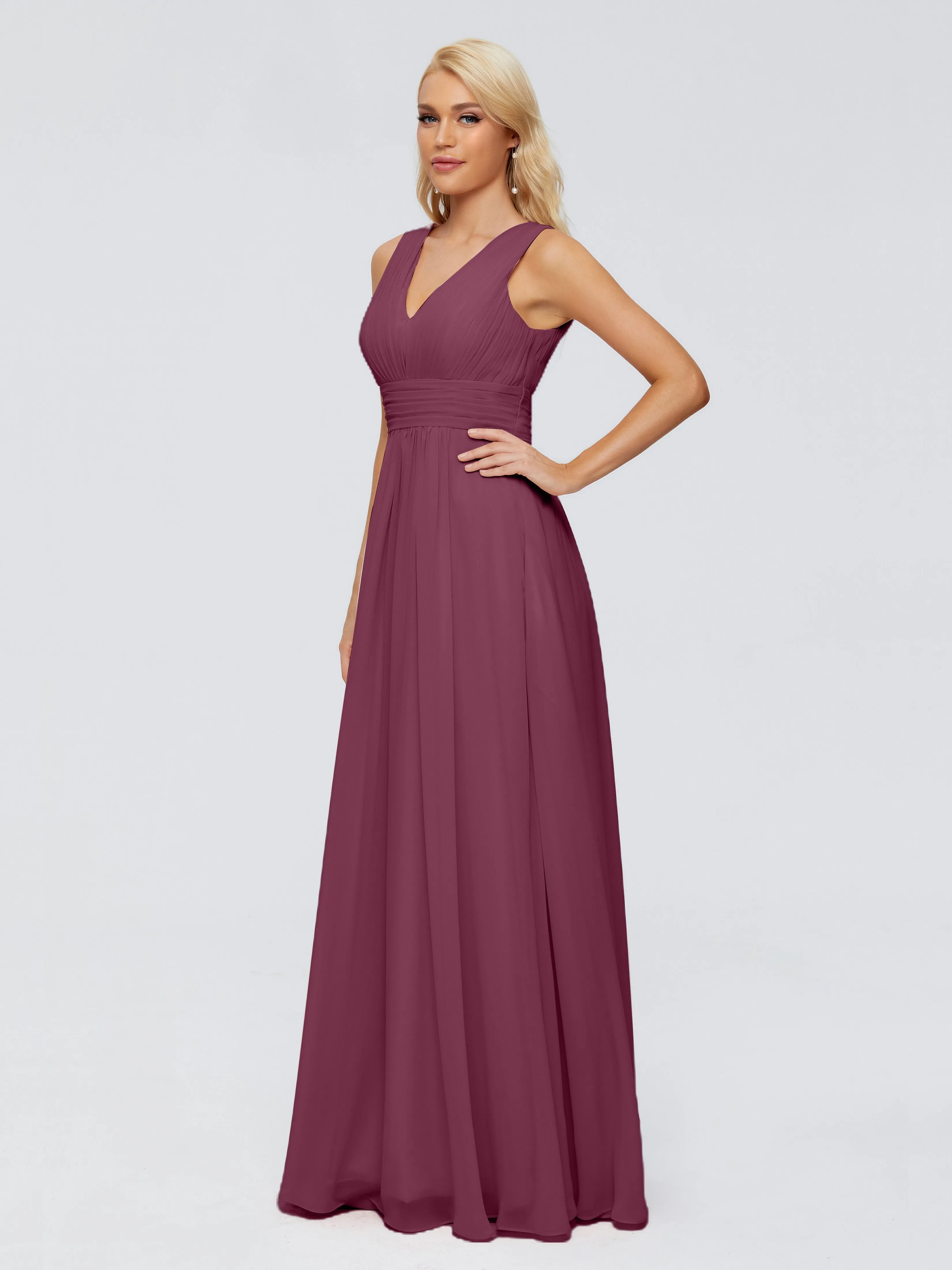 Juliana Modest A-line Chiffon Bridesmaid Dresses