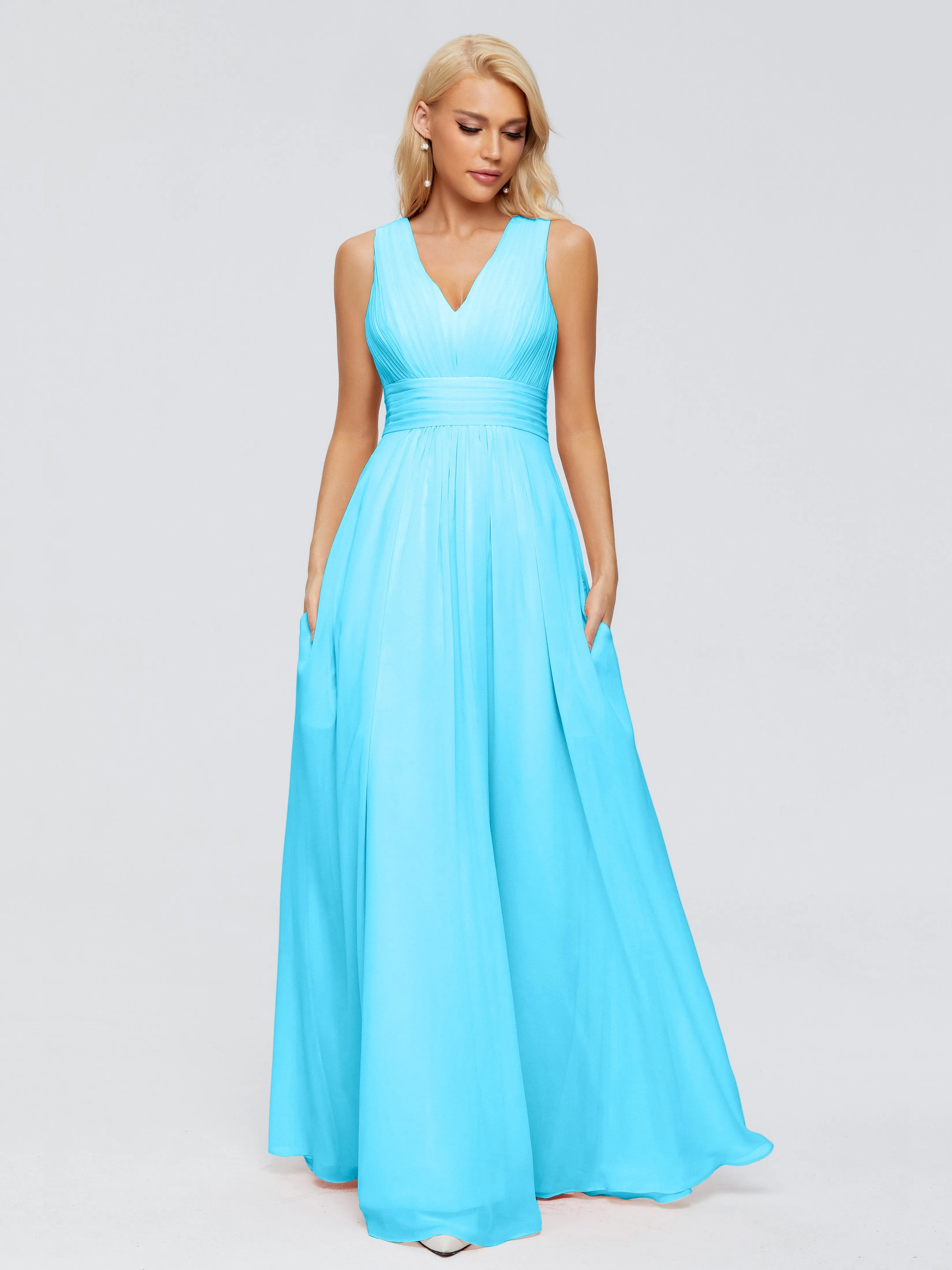 Juliana Modest A-line Chiffon Bridesmaid Dresses