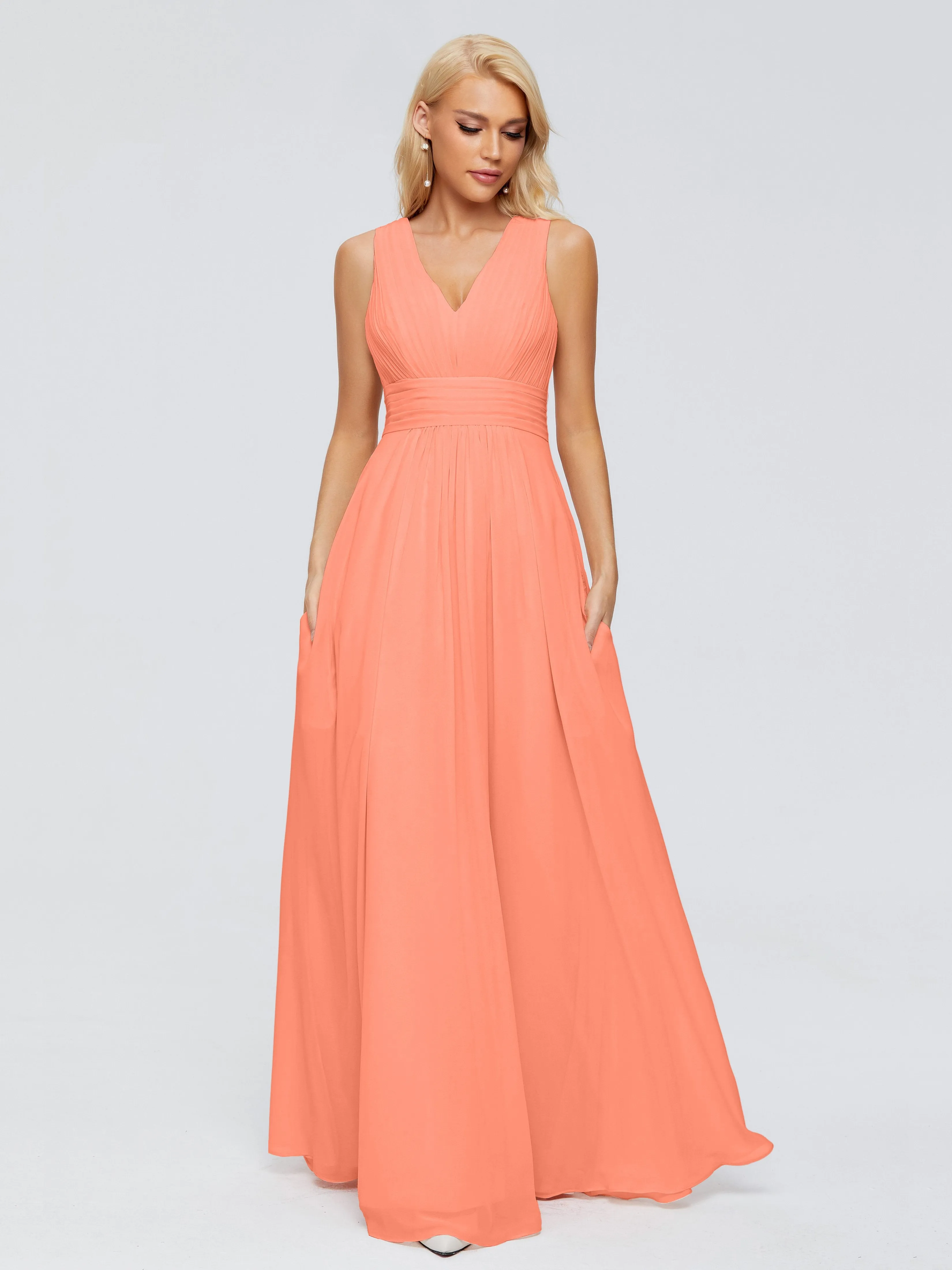 Juliana Modest A-line Chiffon Bridesmaid Dresses