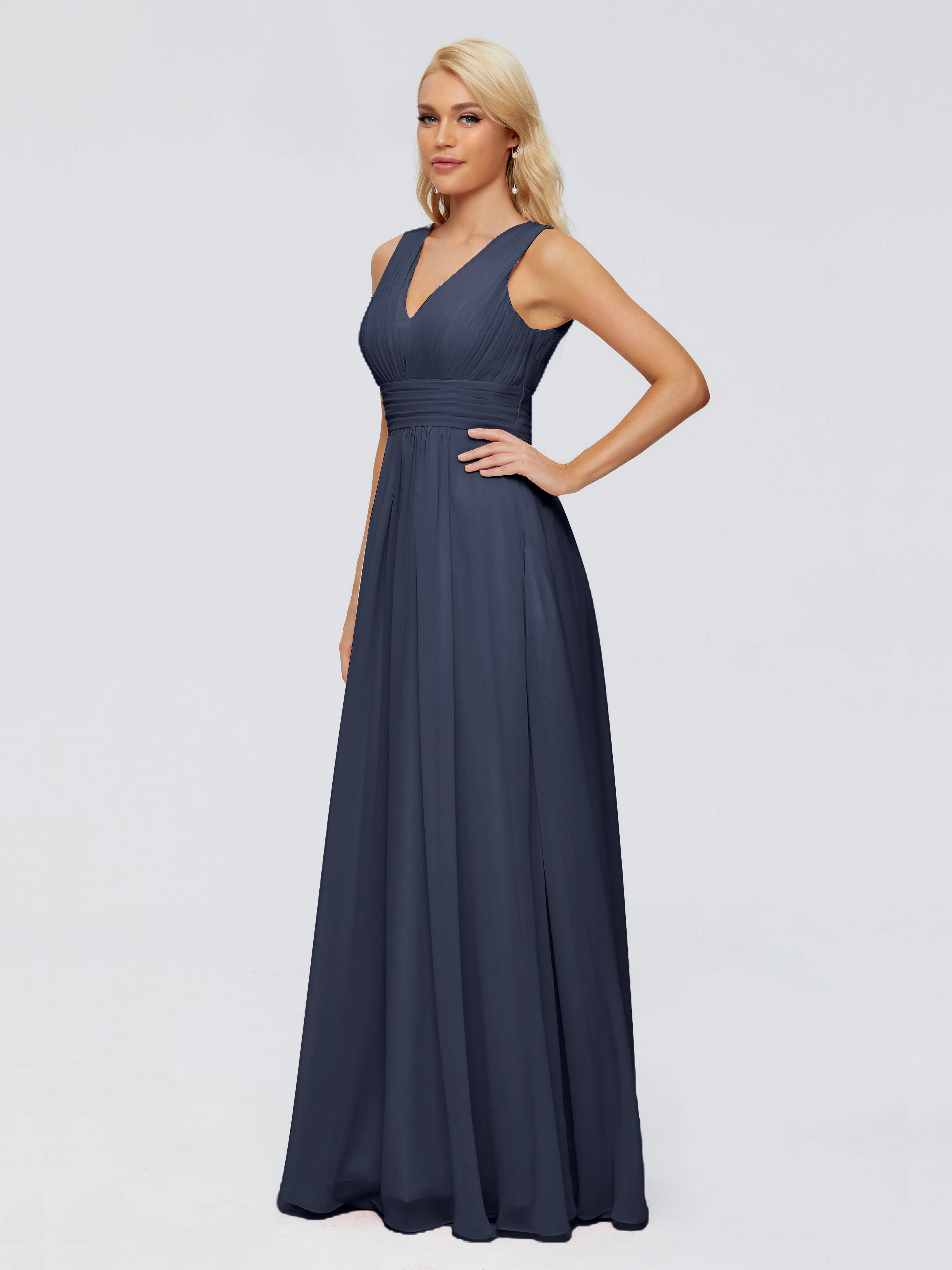 Juliana Modest A-line Chiffon Bridesmaid Dresses