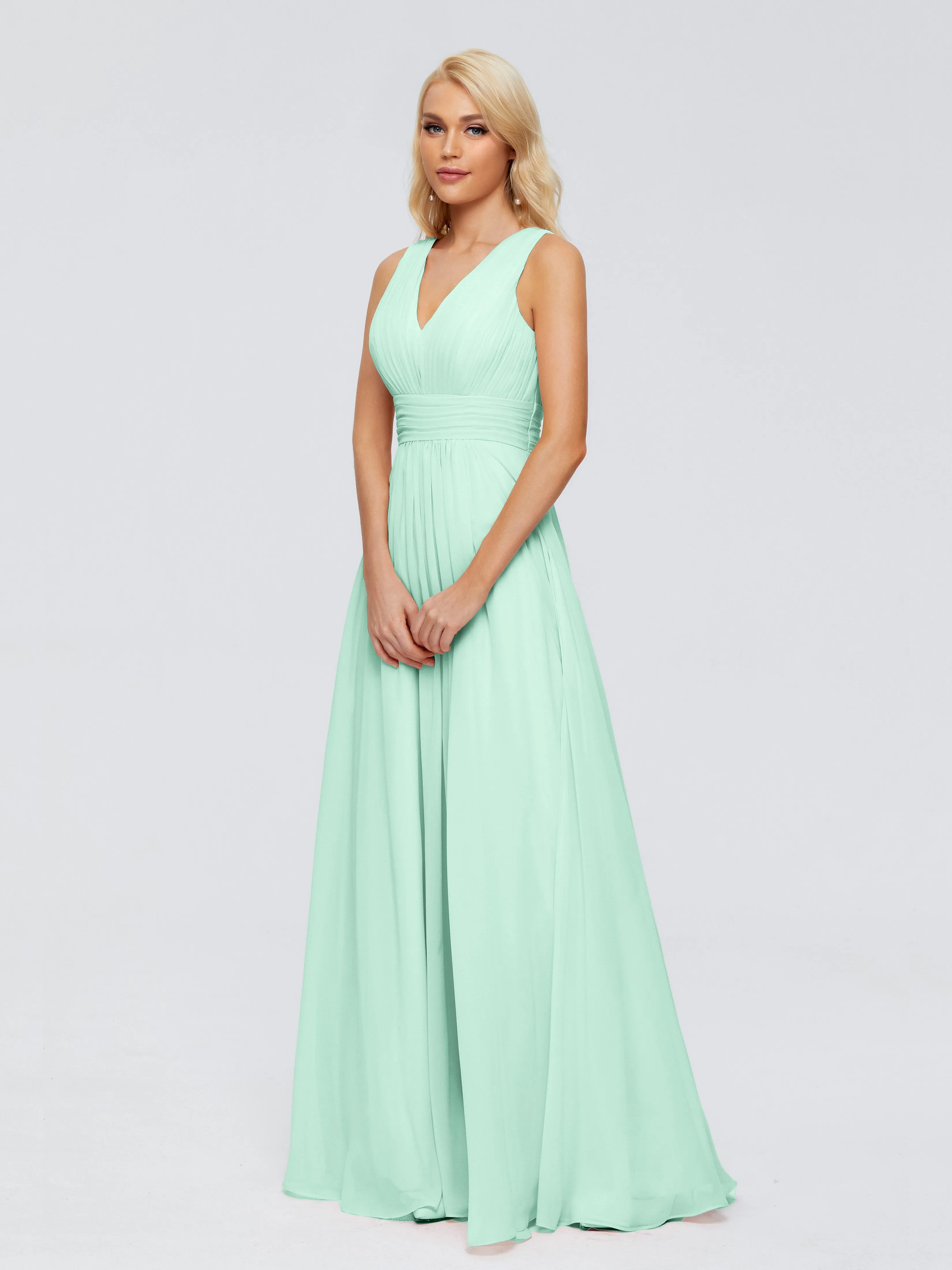 Juliana Modest A-line Chiffon Bridesmaid Dresses