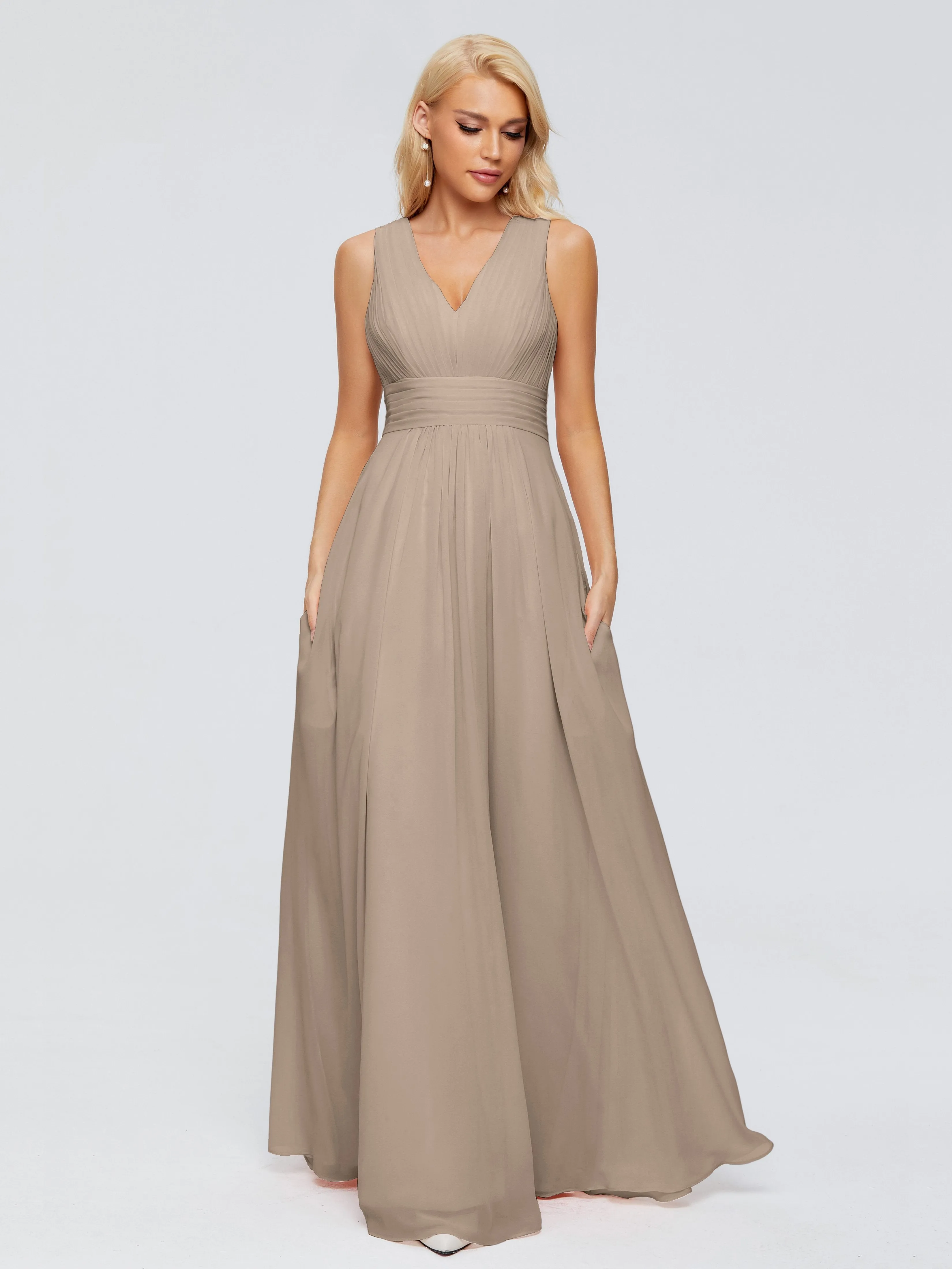 Juliana Modest A-line Chiffon Bridesmaid Dresses