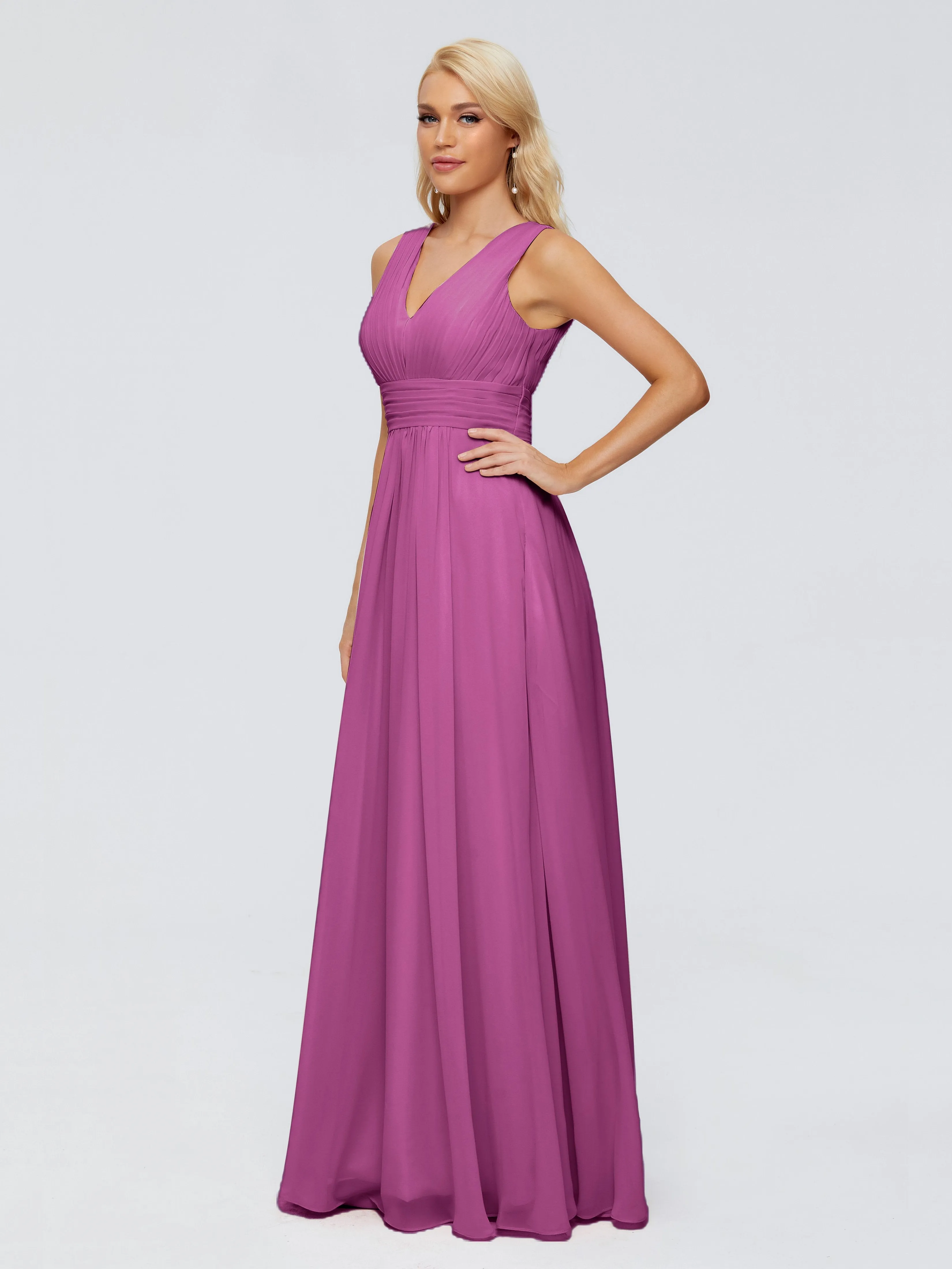 Juliana Modest A-line Chiffon Bridesmaid Dresses