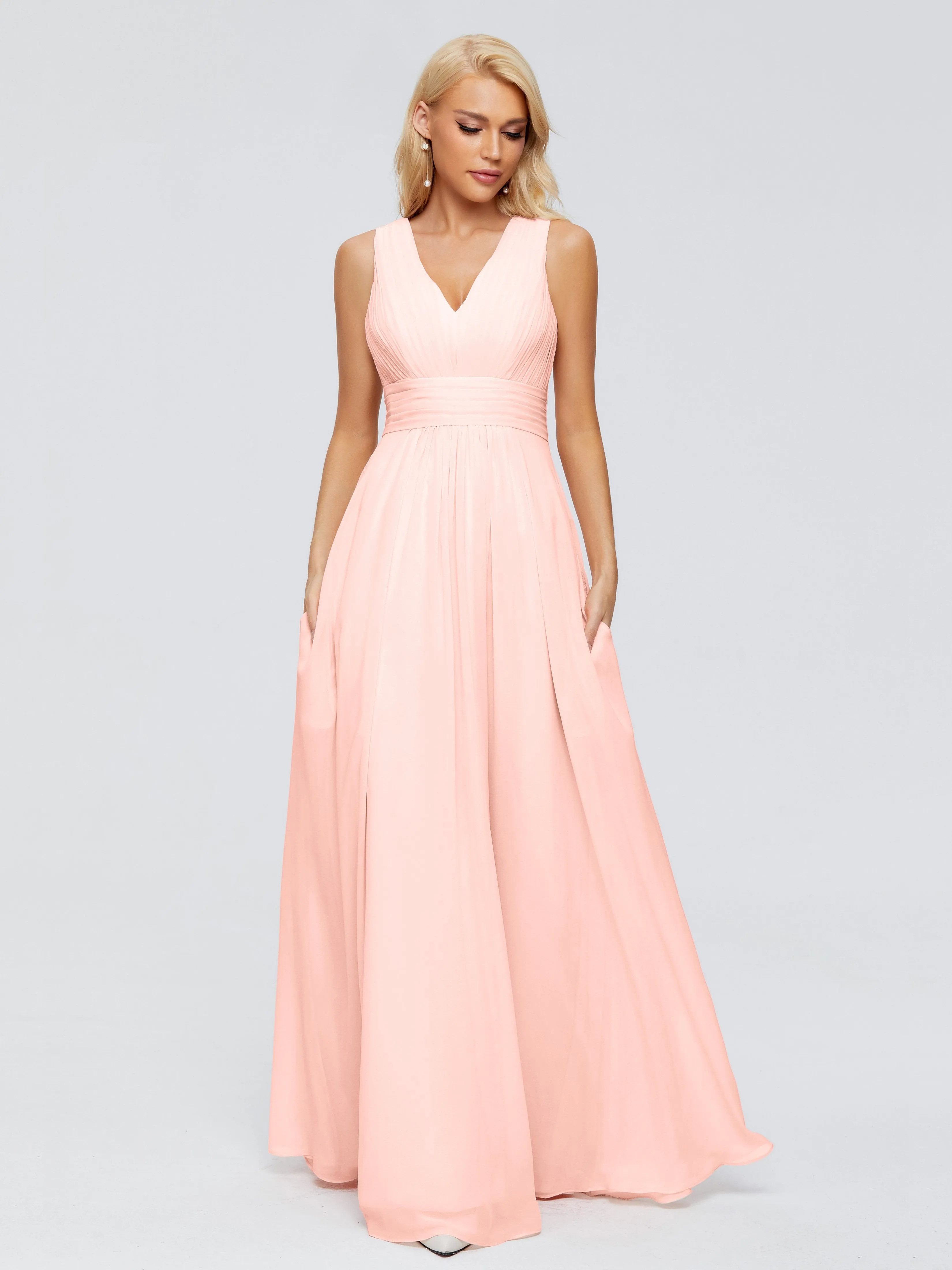 Juliana Modest A-line Chiffon Bridesmaid Dresses