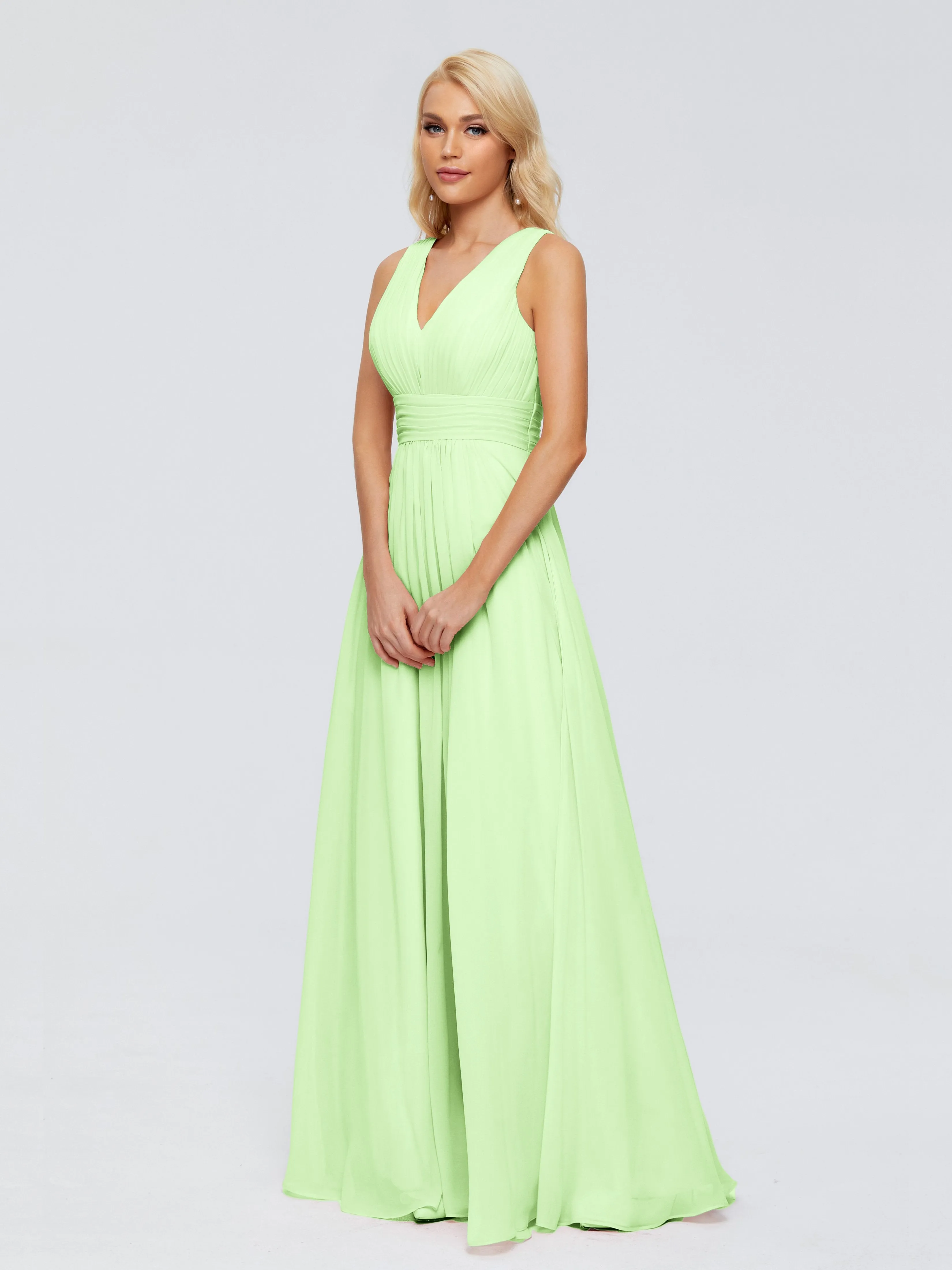 Juliana Modest A-line Chiffon Bridesmaid Dresses