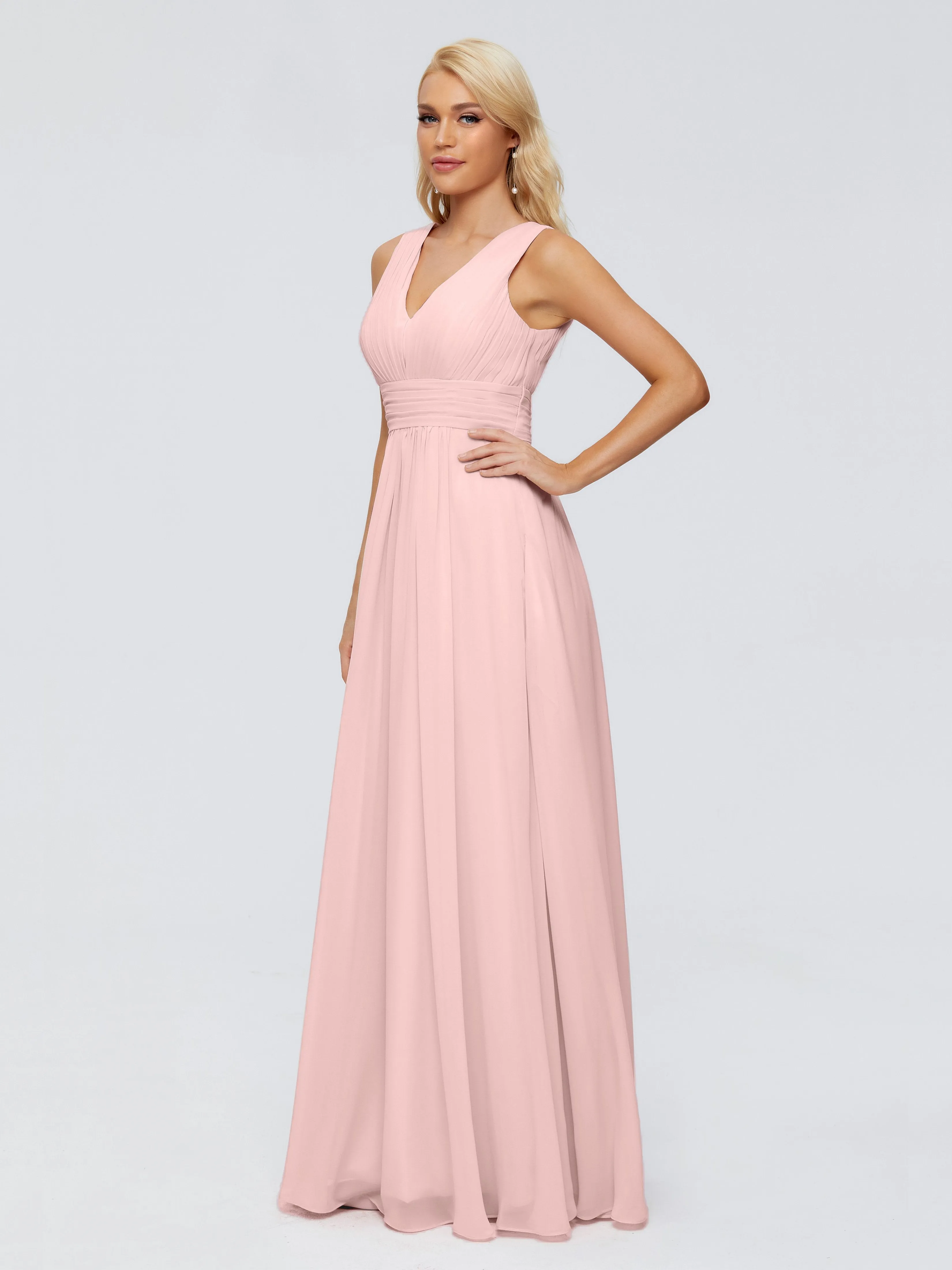 Juliana Modest A-line Chiffon Bridesmaid Dresses