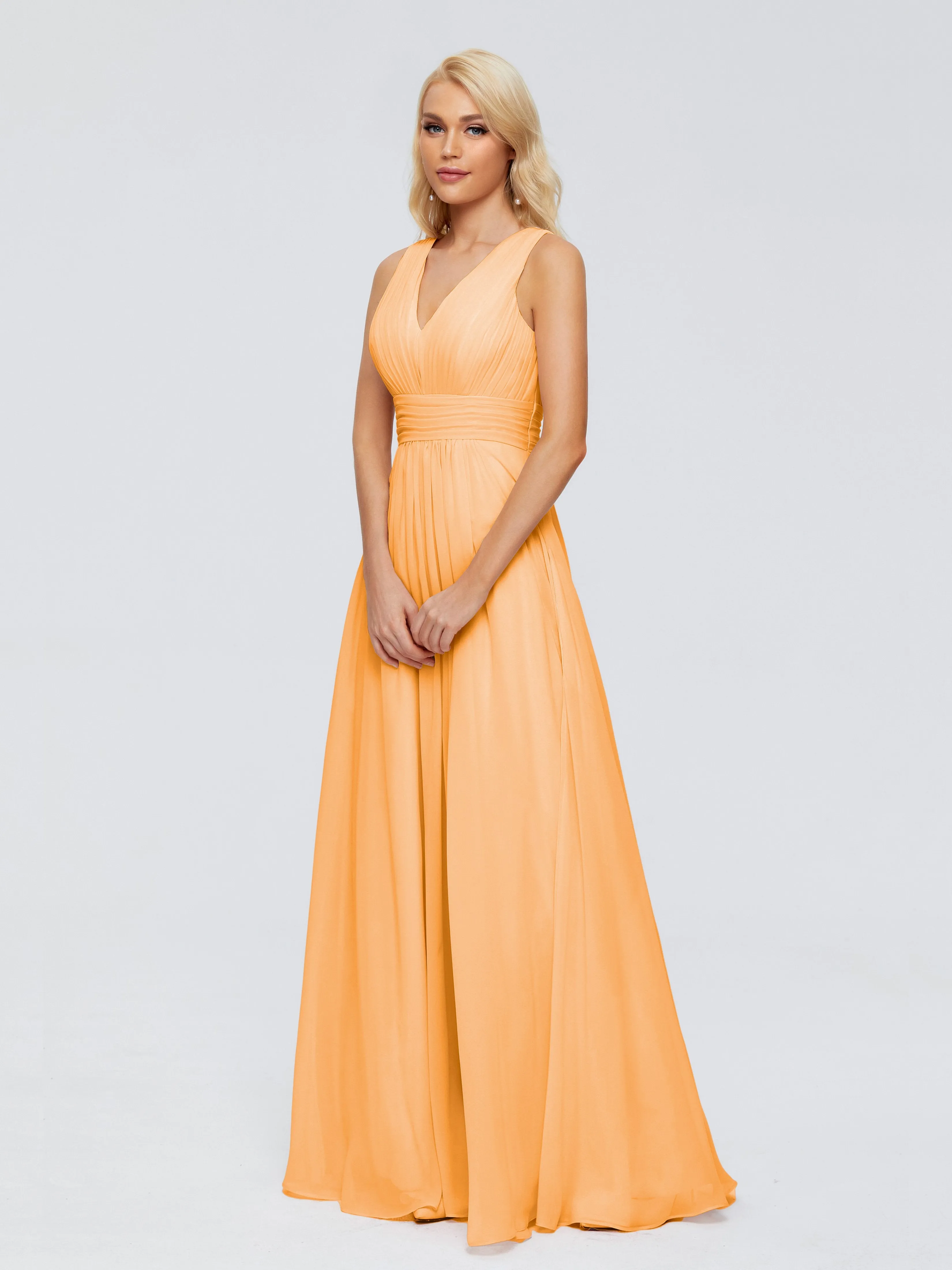 Juliana Modest A-line Chiffon Bridesmaid Dresses