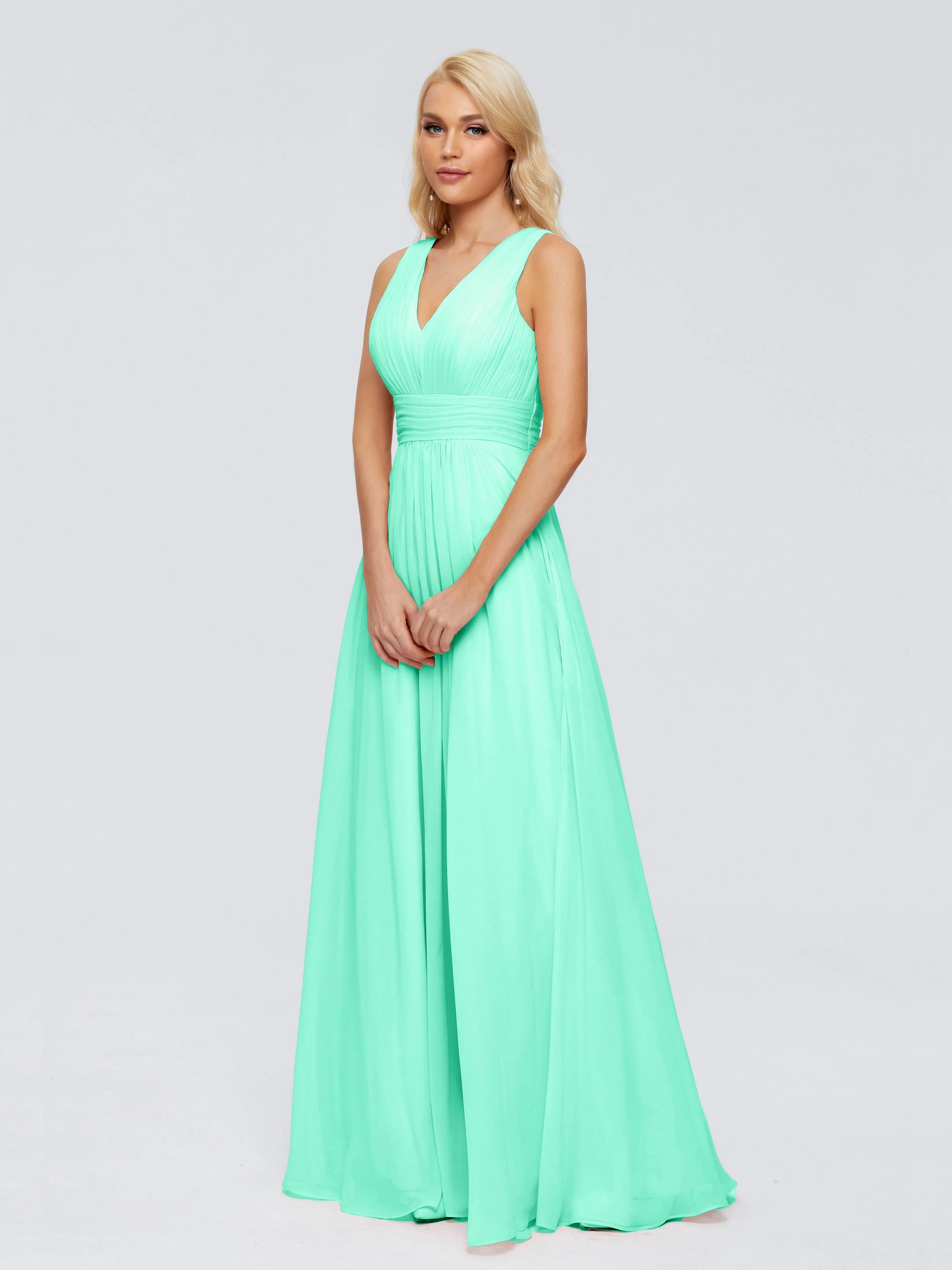 Juliana Modest A-line Chiffon Bridesmaid Dresses