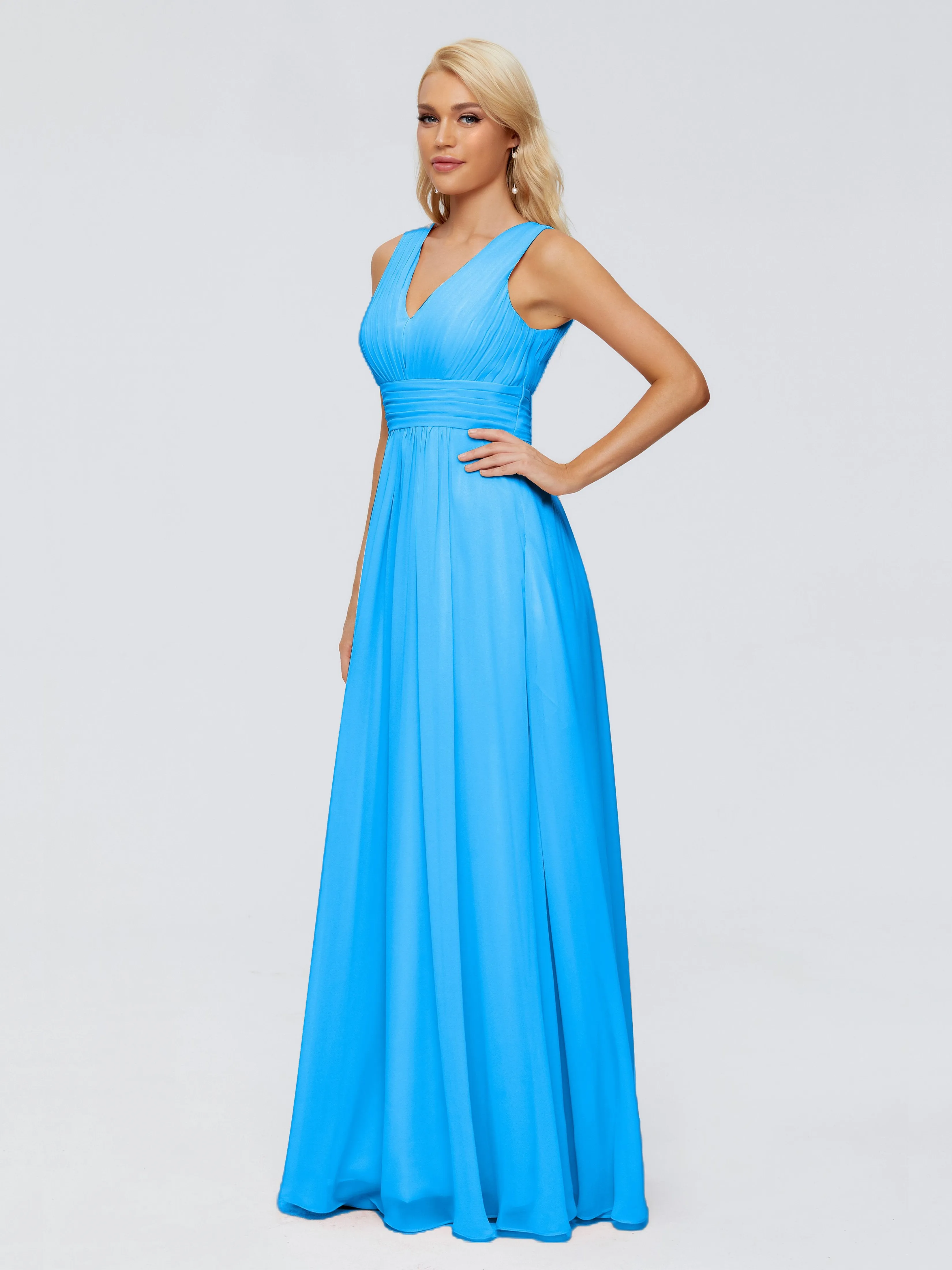 Juliana Modest A-line Chiffon Bridesmaid Dresses