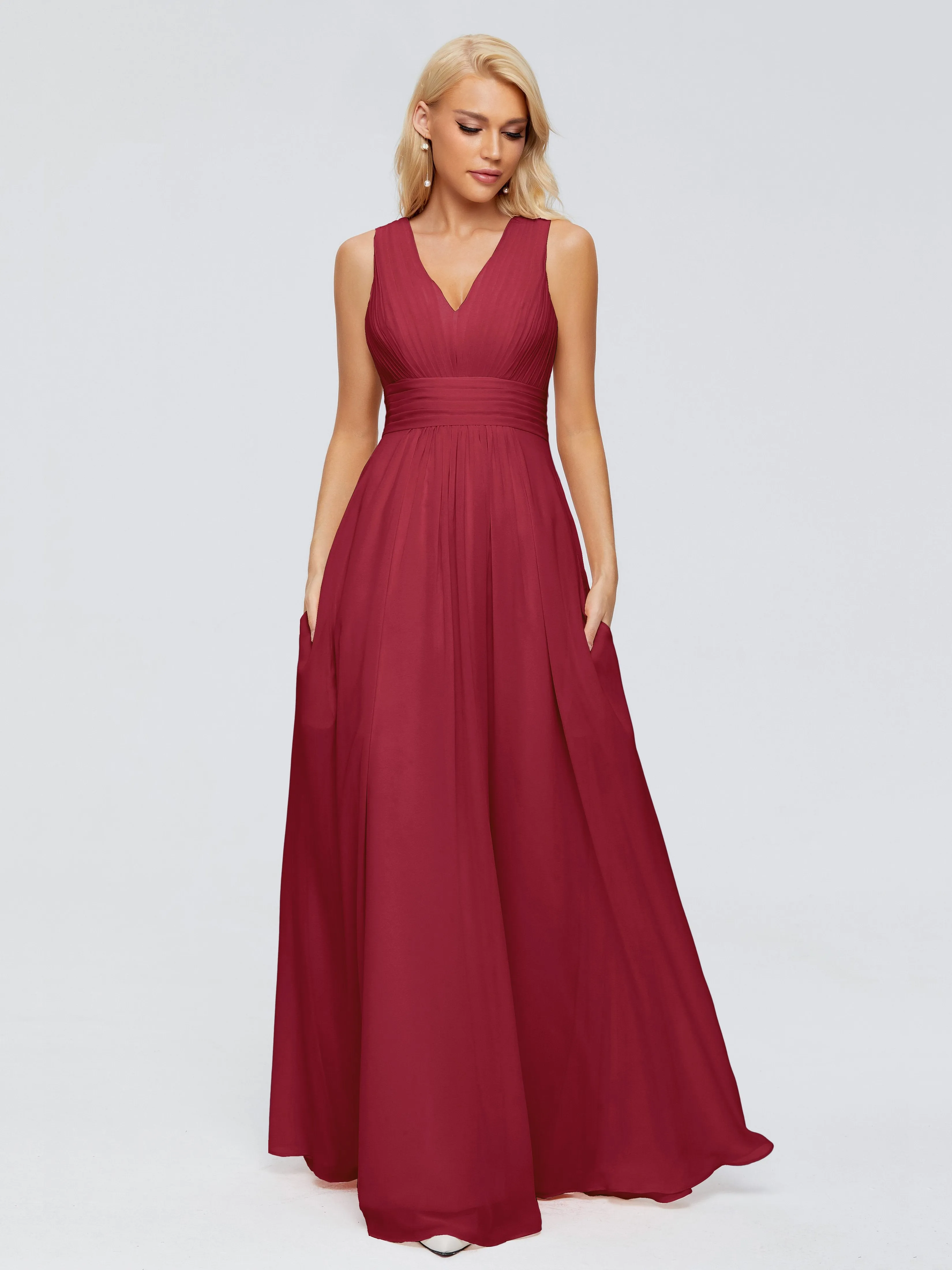 Juliana Modest A-line Chiffon Bridesmaid Dresses