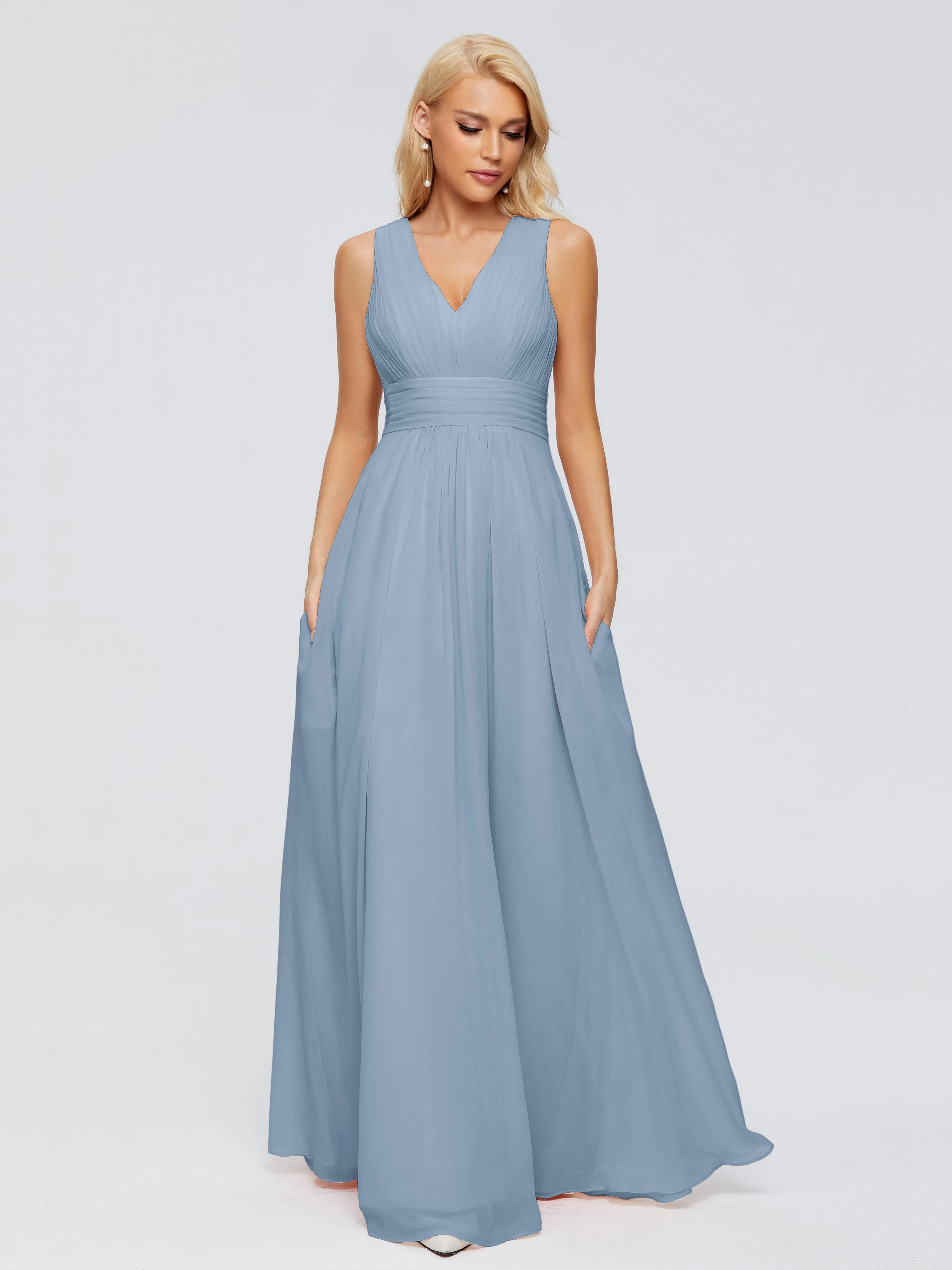 Juliana Modest A-line Chiffon Bridesmaid Dresses