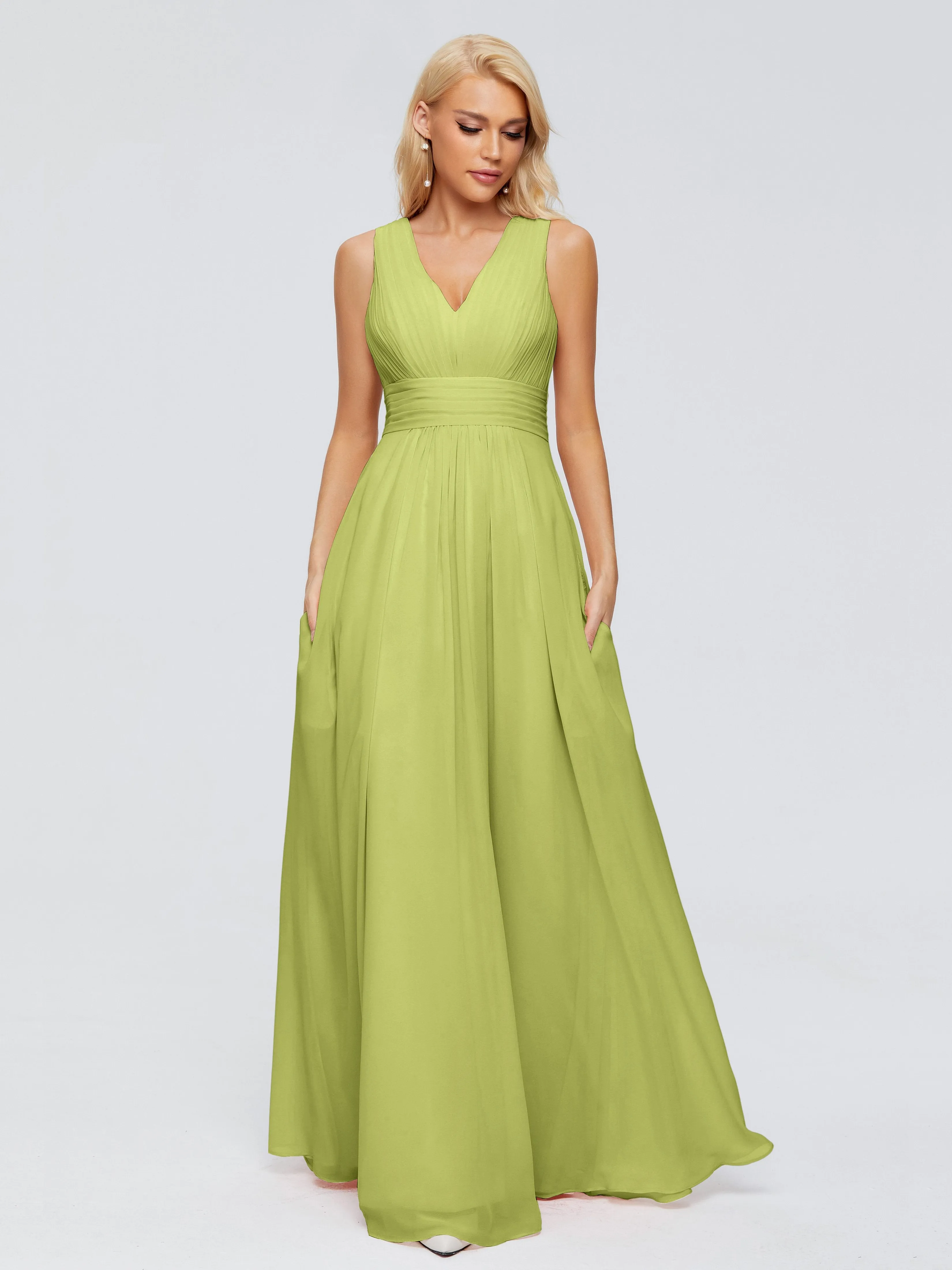 Juliana Modest A-line Chiffon Bridesmaid Dresses