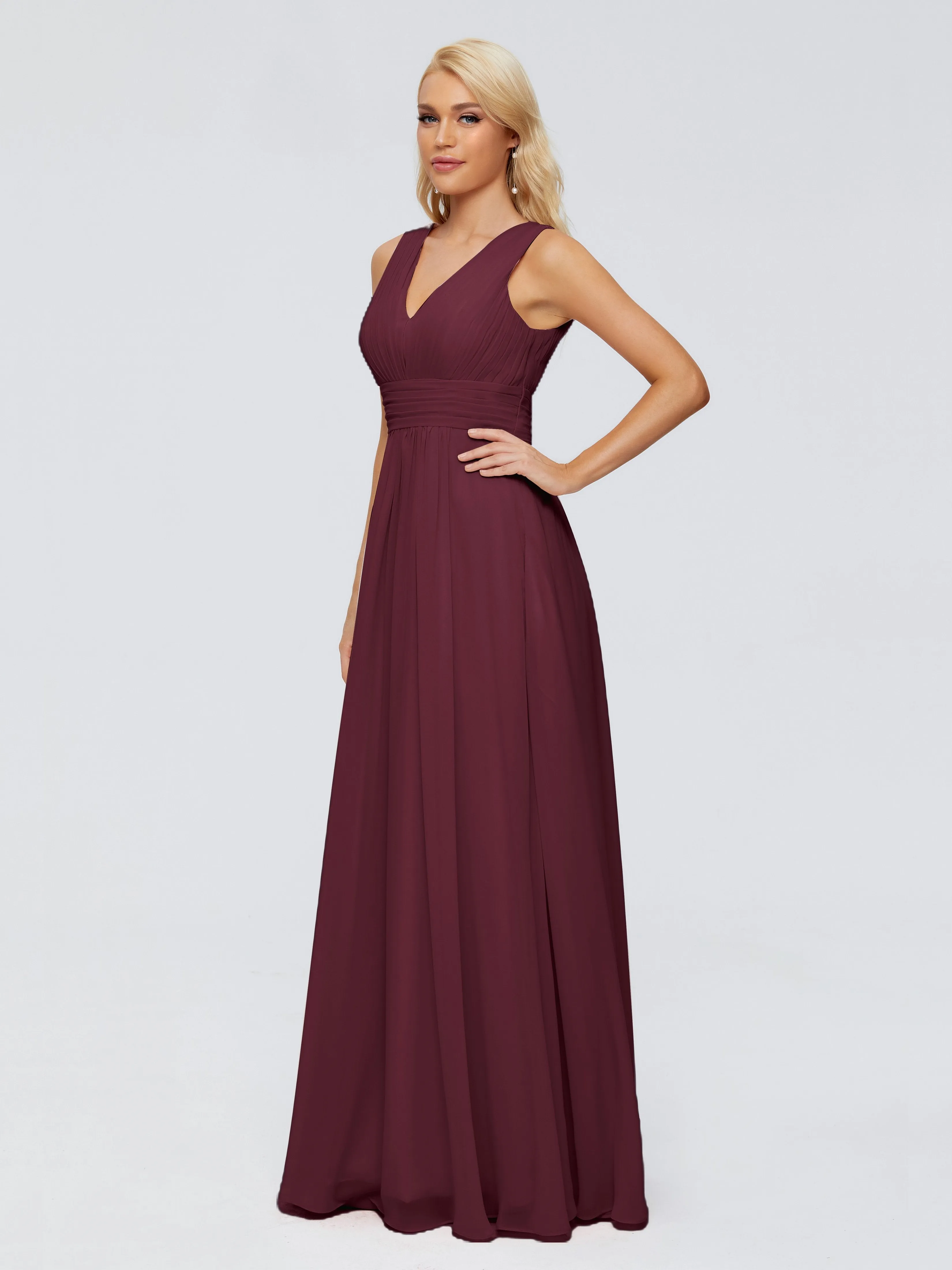 Juliana Modest A-line Chiffon Bridesmaid Dresses