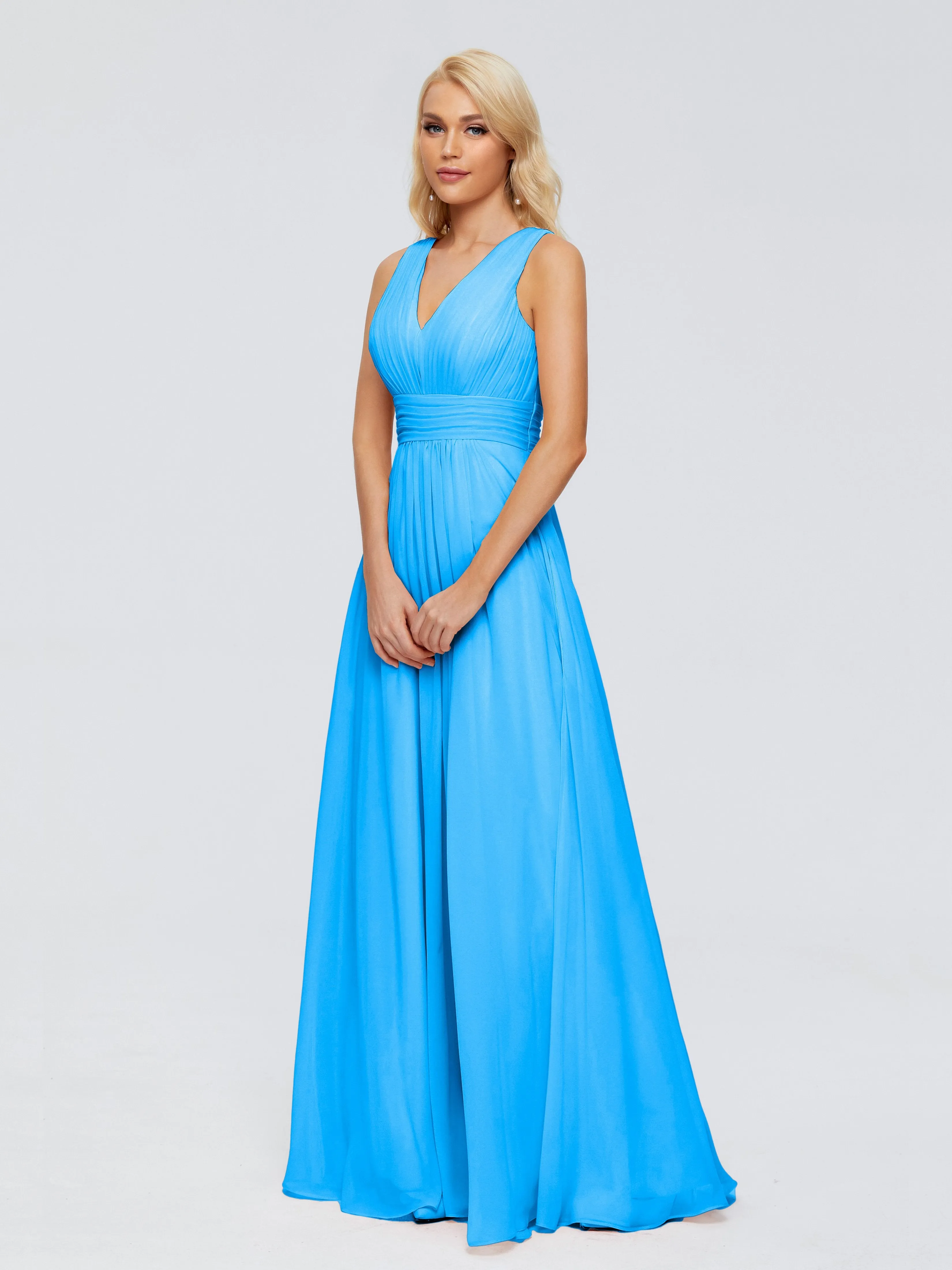 Juliana Modest A-line Chiffon Bridesmaid Dresses