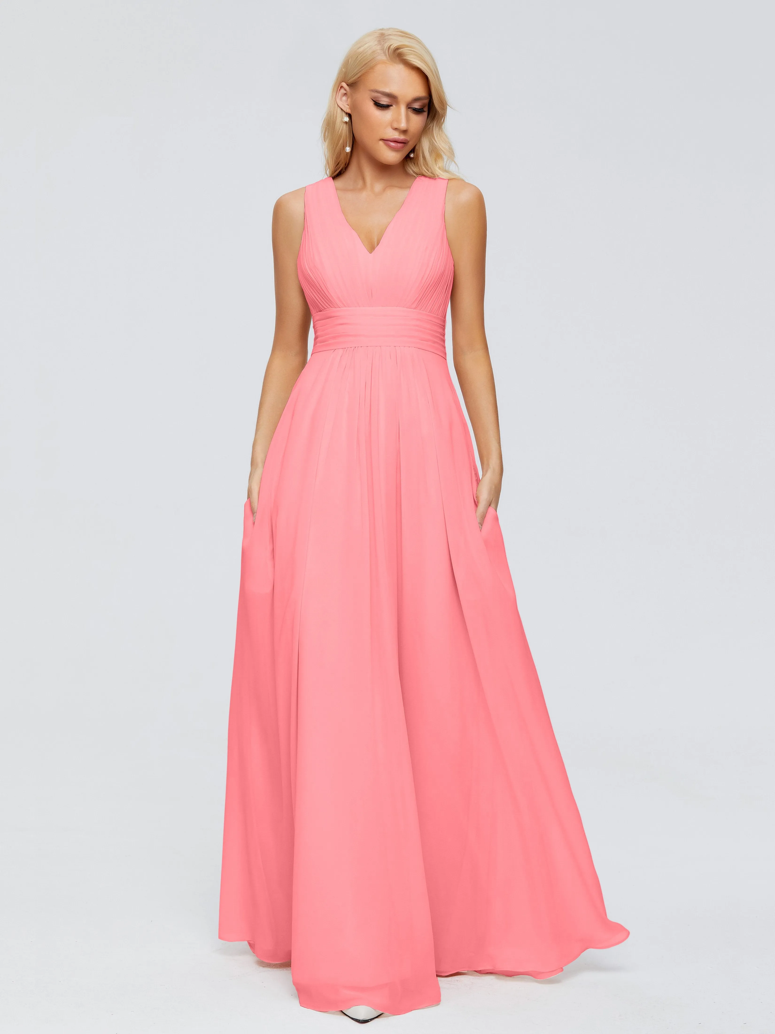 Juliana Modest A-line Chiffon Bridesmaid Dresses