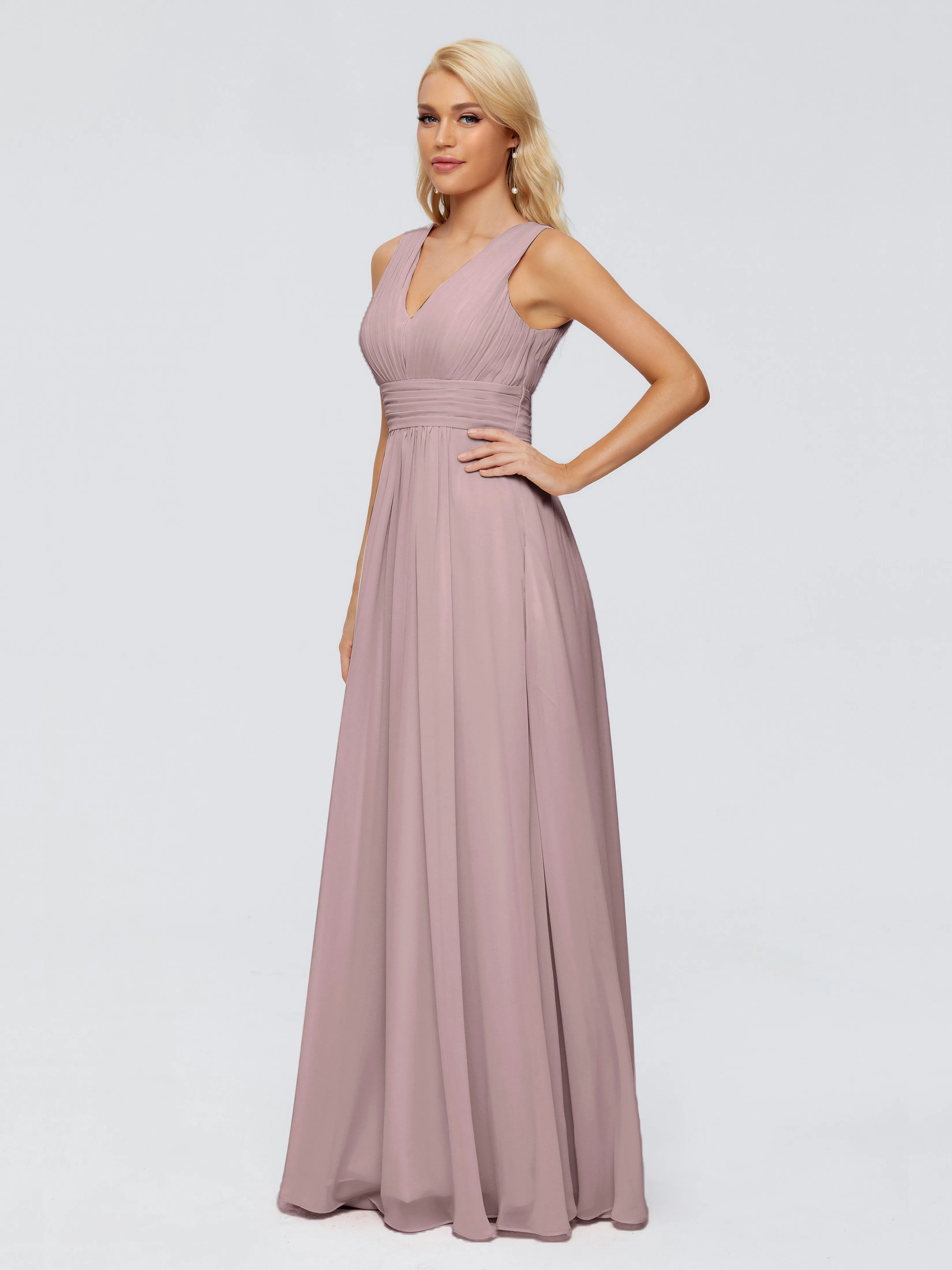 Juliana Modest A-line Chiffon Bridesmaid Dresses