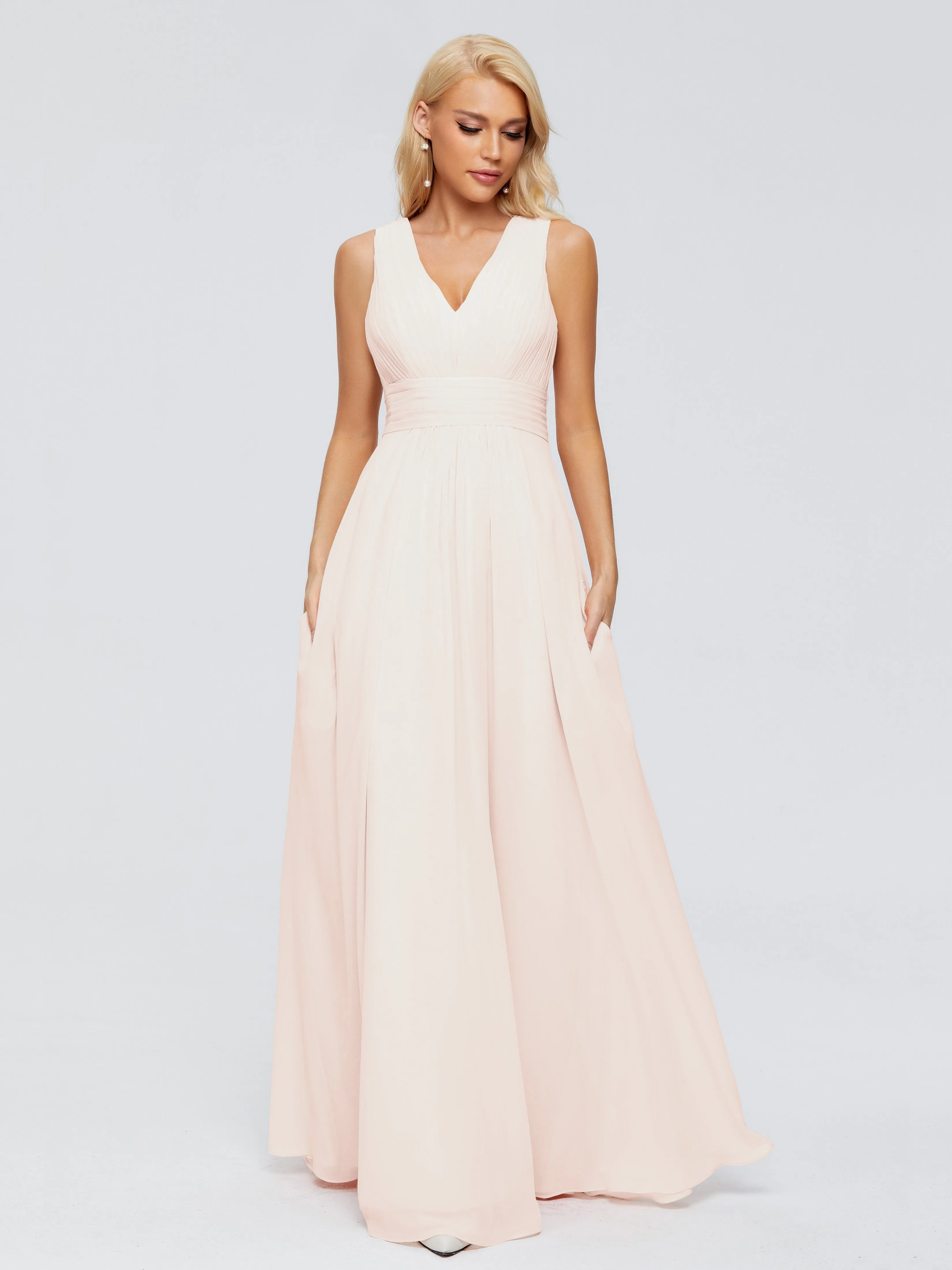 Juliana Modest A-line Chiffon Bridesmaid Dresses