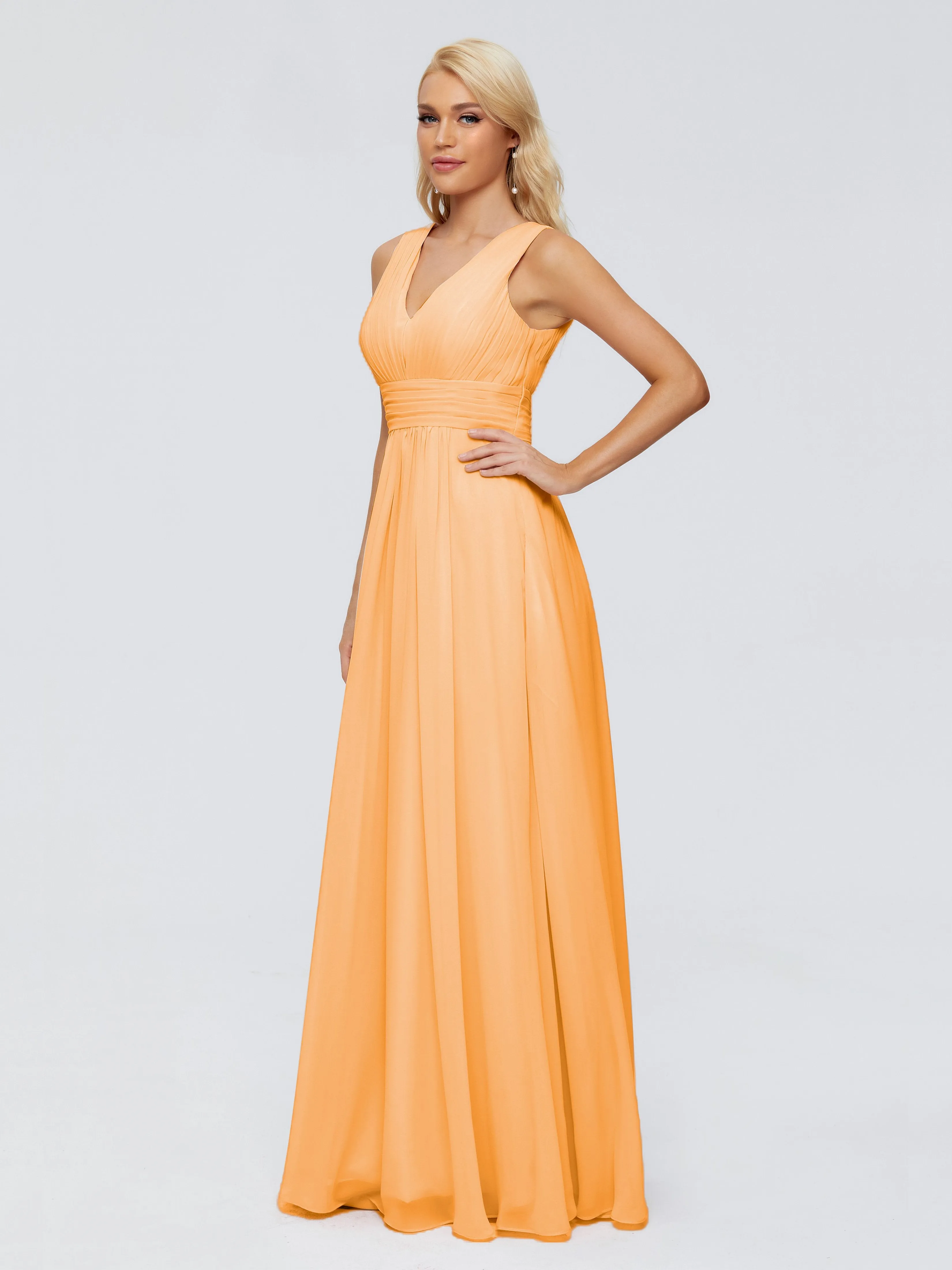 Juliana Modest A-line Chiffon Bridesmaid Dresses