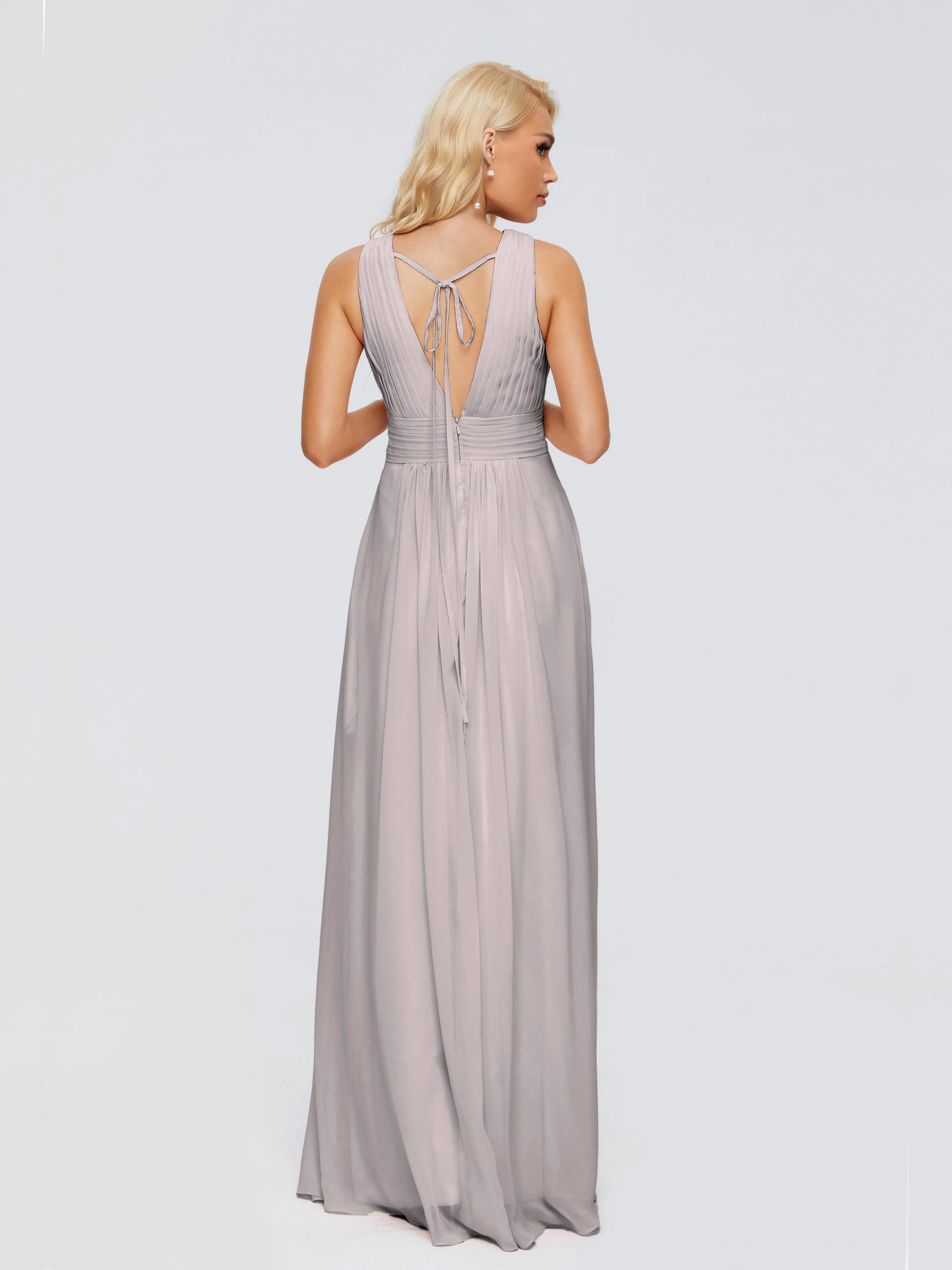 Juliana Modest A-line Chiffon Bridesmaid Dresses