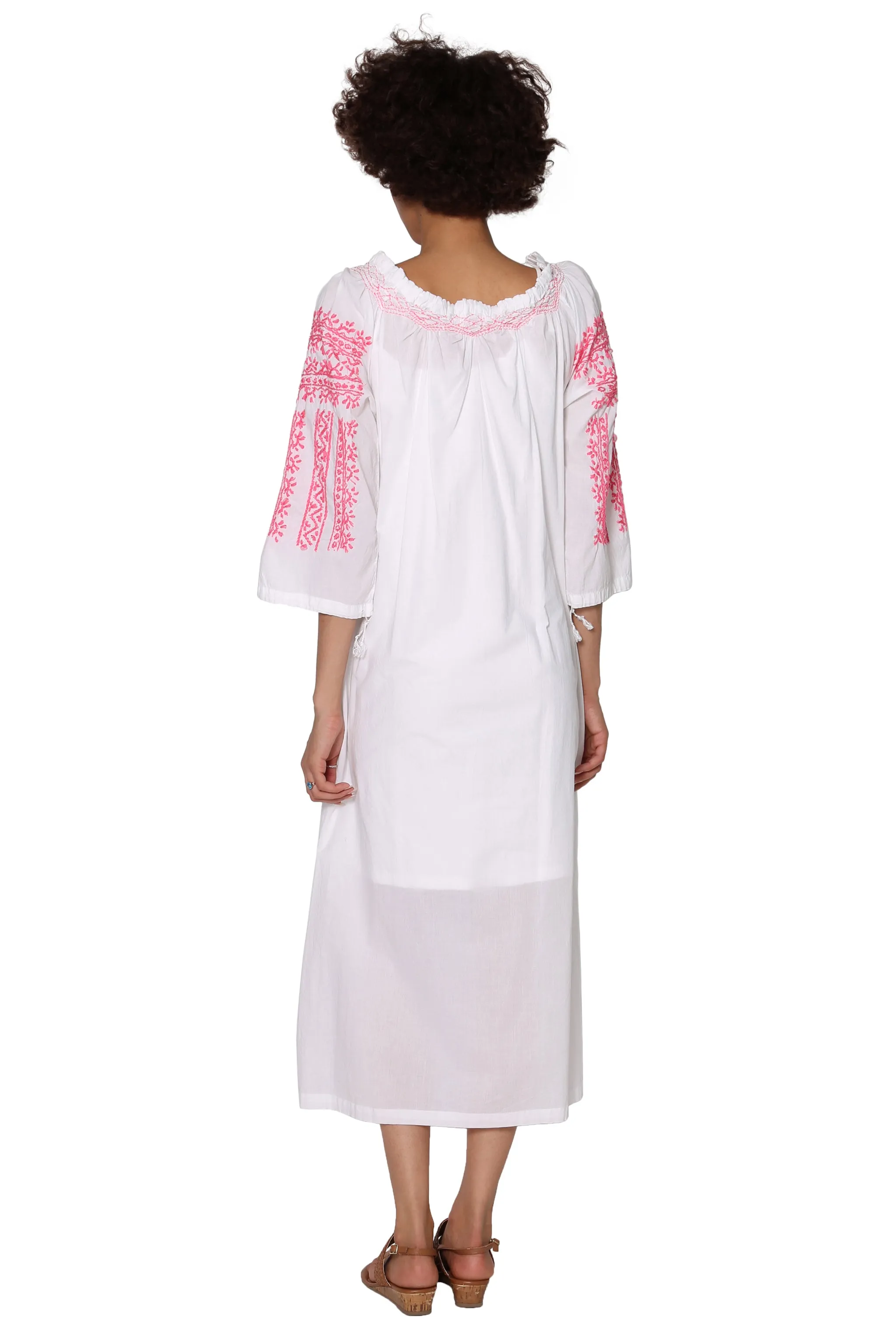 La Cera Quarter Length Sleeve Embroidered Caftan