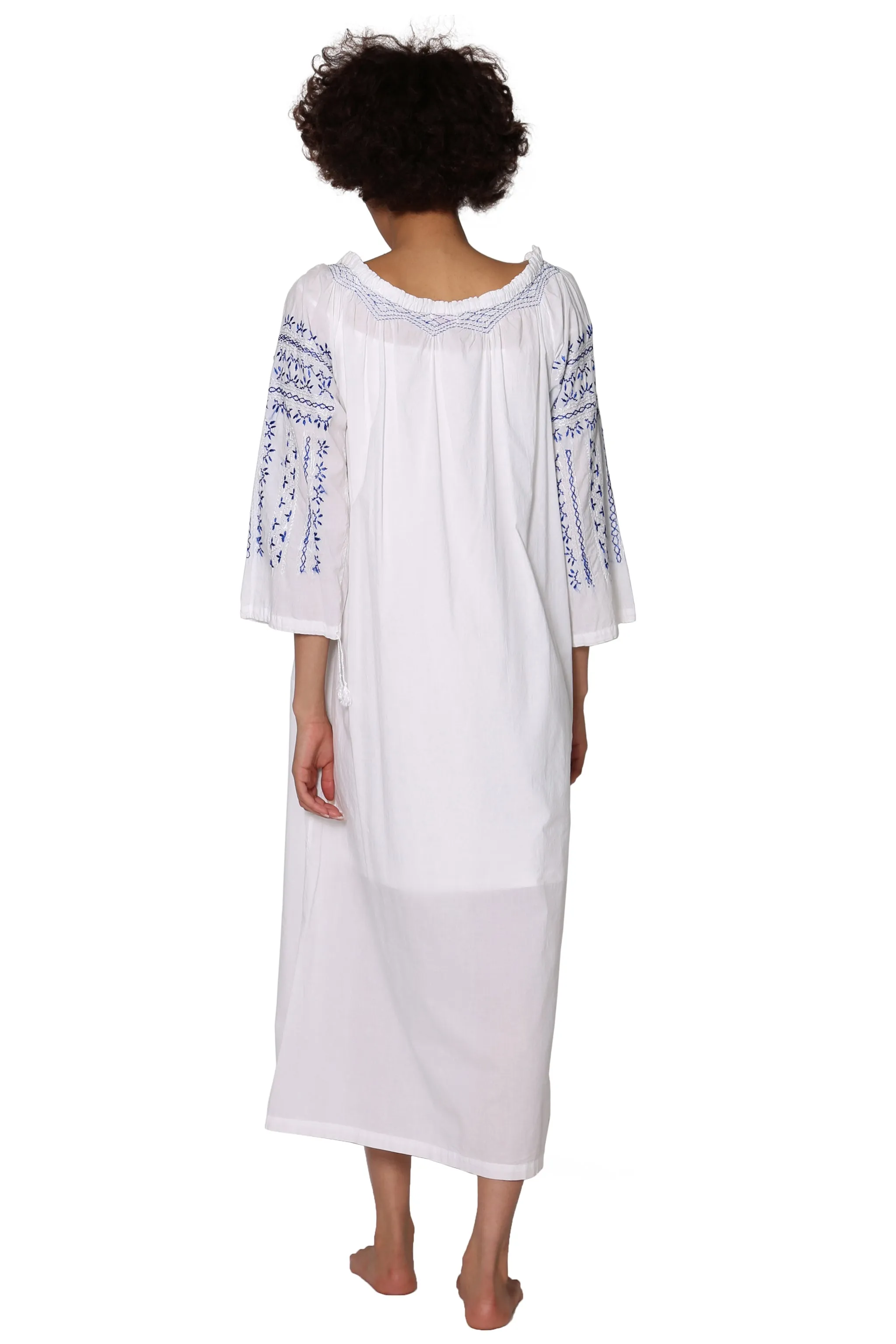 La Cera Quarter Length Sleeve Embroidered Caftan