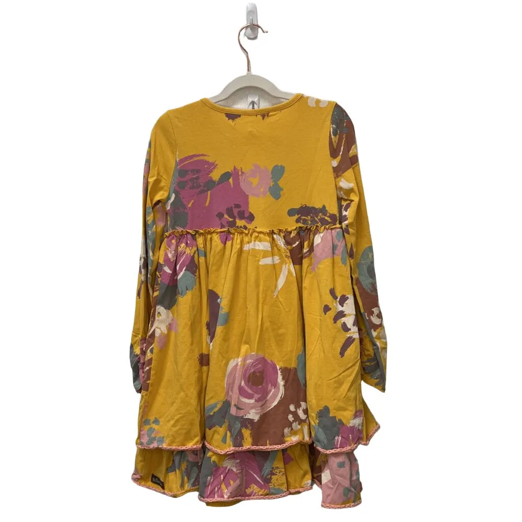 LS Cotton Dress / Painted Flowers