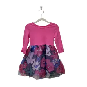 LS Cotton Dress / Tulle Floral Skirt